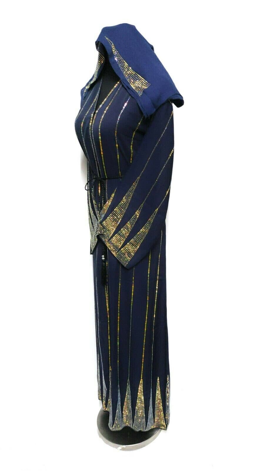 Women's Blue Open Front Luxury Neda Abaya Jilbab - image 4