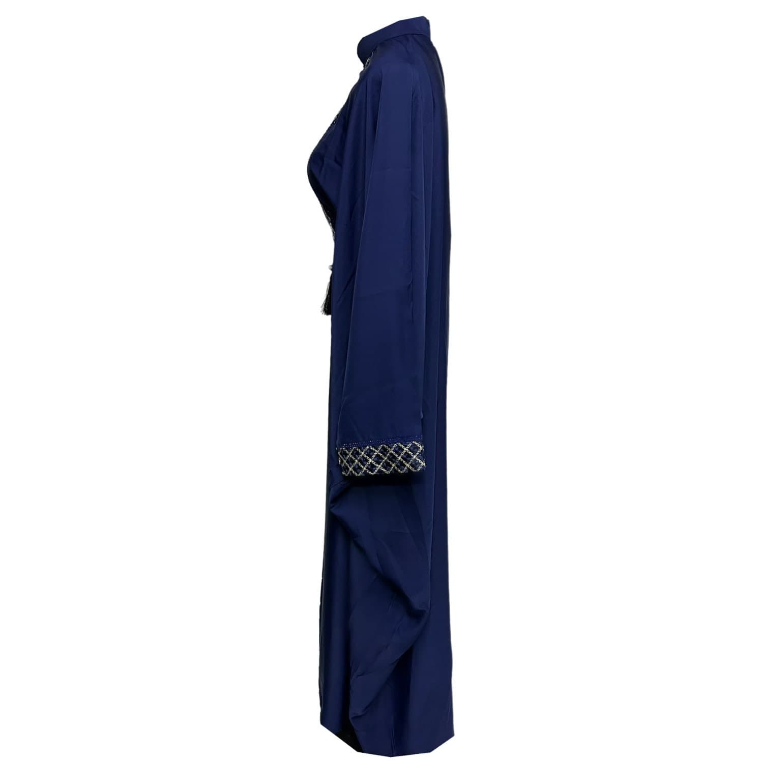 Women Blue Butterfly Abaya Jalabiya Arab Dress With Embroidery - image 5