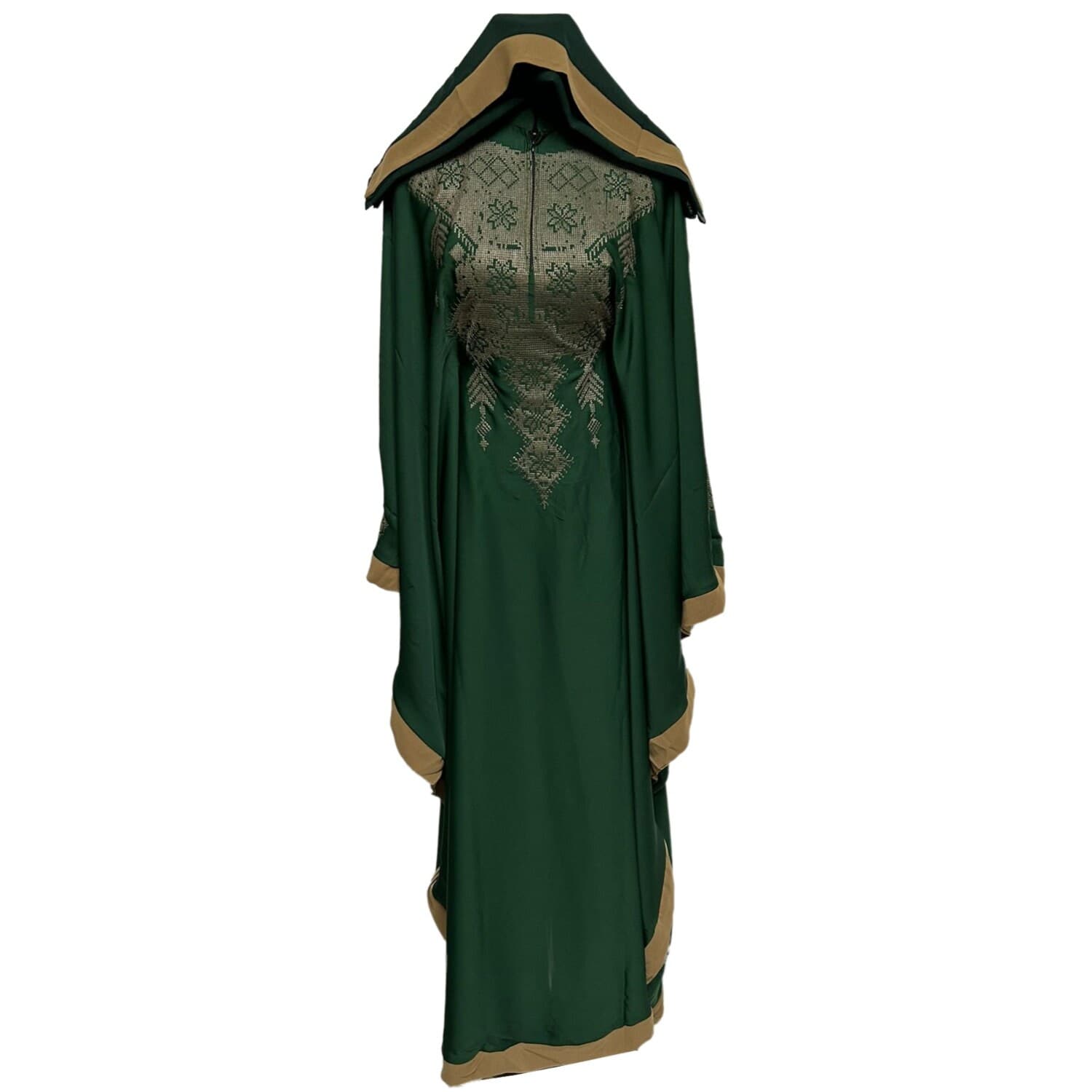 Green Butterfly Abaya Farasha Jalabiya Arab Dress with embroidey - image 4