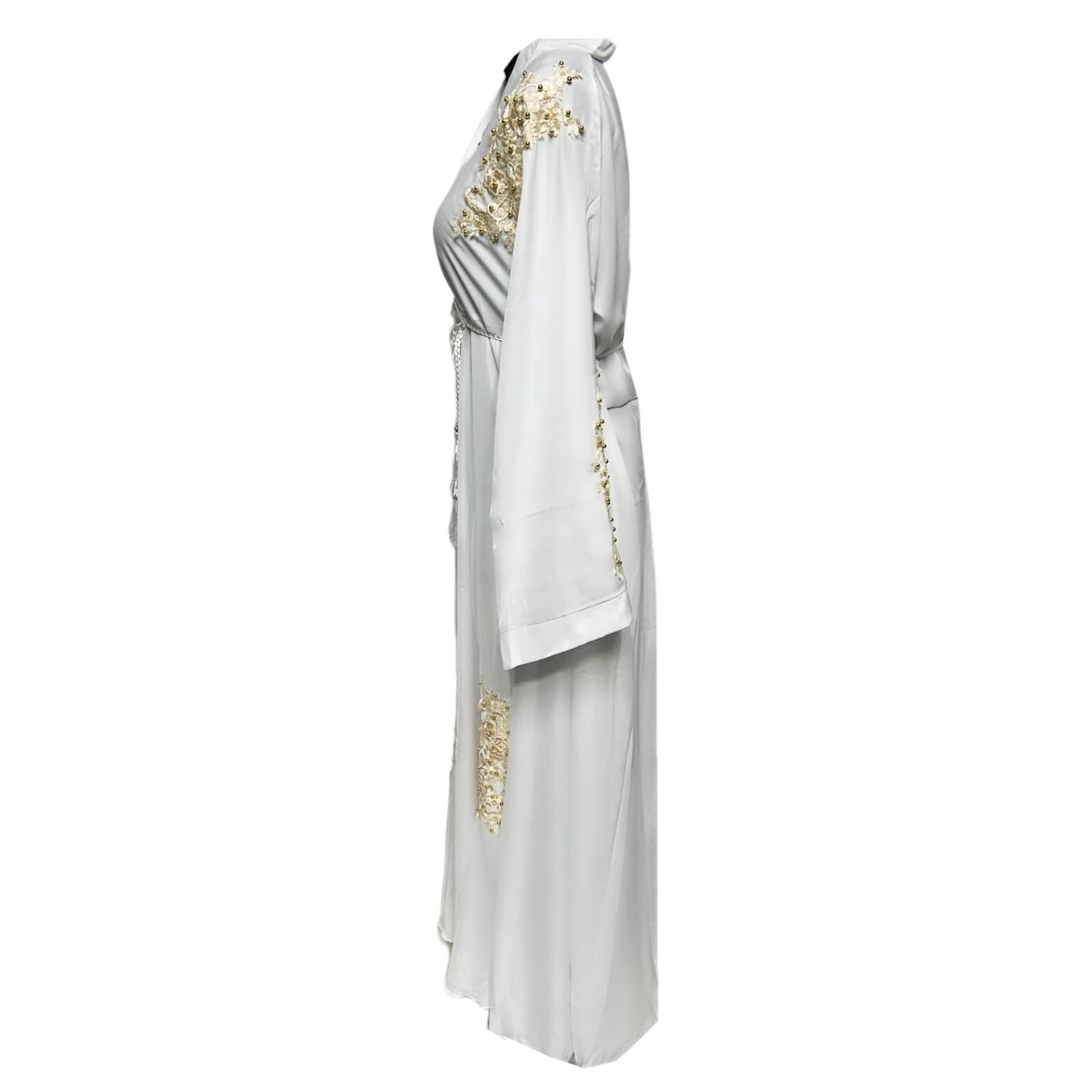 Women's White Nida Umbrella Abaya Jalabiya long dress - image 4