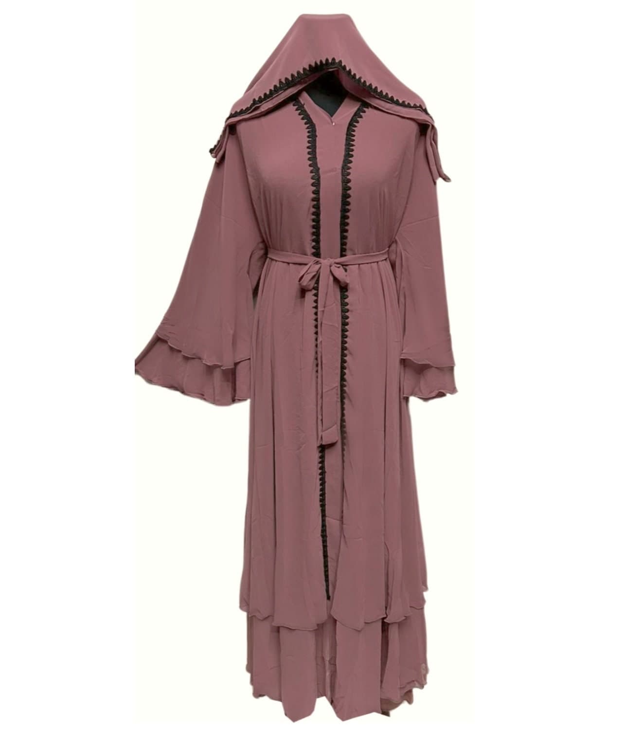 Women's Open Front Chiffon Abaya Jalabiya long dress - image 4