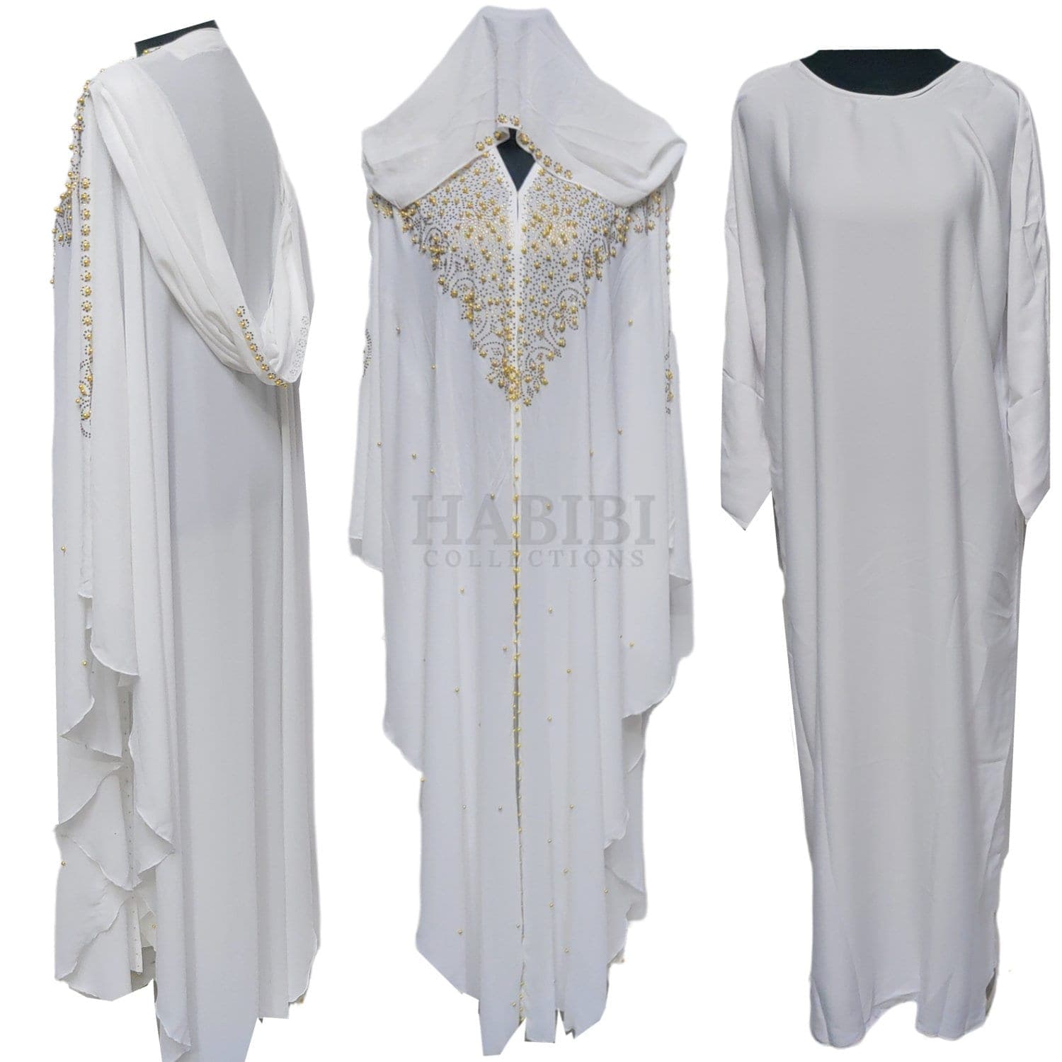 Latest Design Women White Abaya Jilbab Farasha