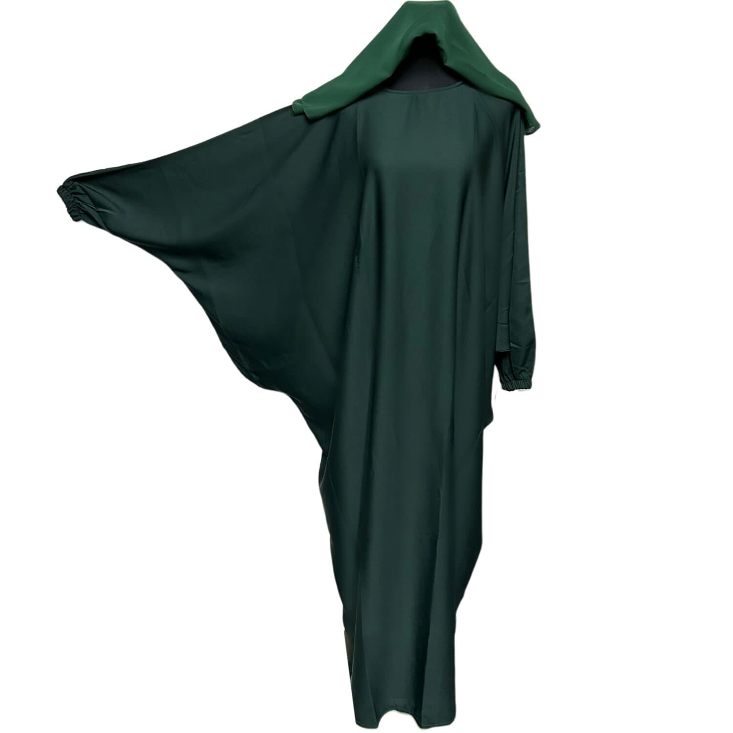 Batwing Farasha Abaya Jalabiya Arab Long Dress With Elastic Cuff sleeve - image 5