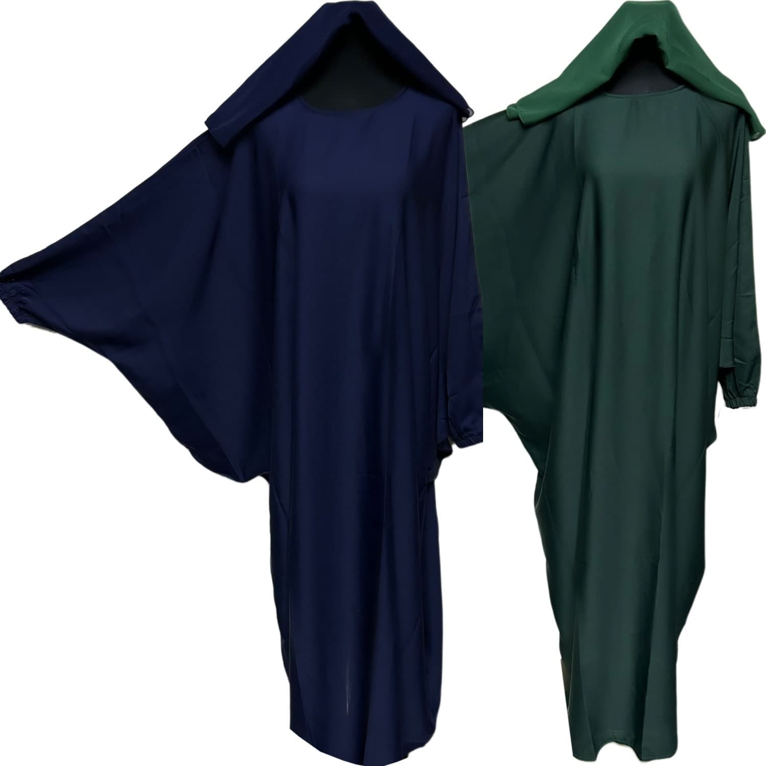 Batwing Farasha Abaya Jalabiya Arab Long Dress With Elastic Cuff sleeve