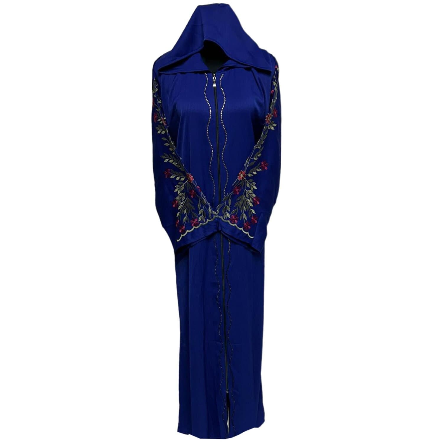 Women Moroccan Style Hooded Abaya Jalabiya long dress with Embroidery - image 5