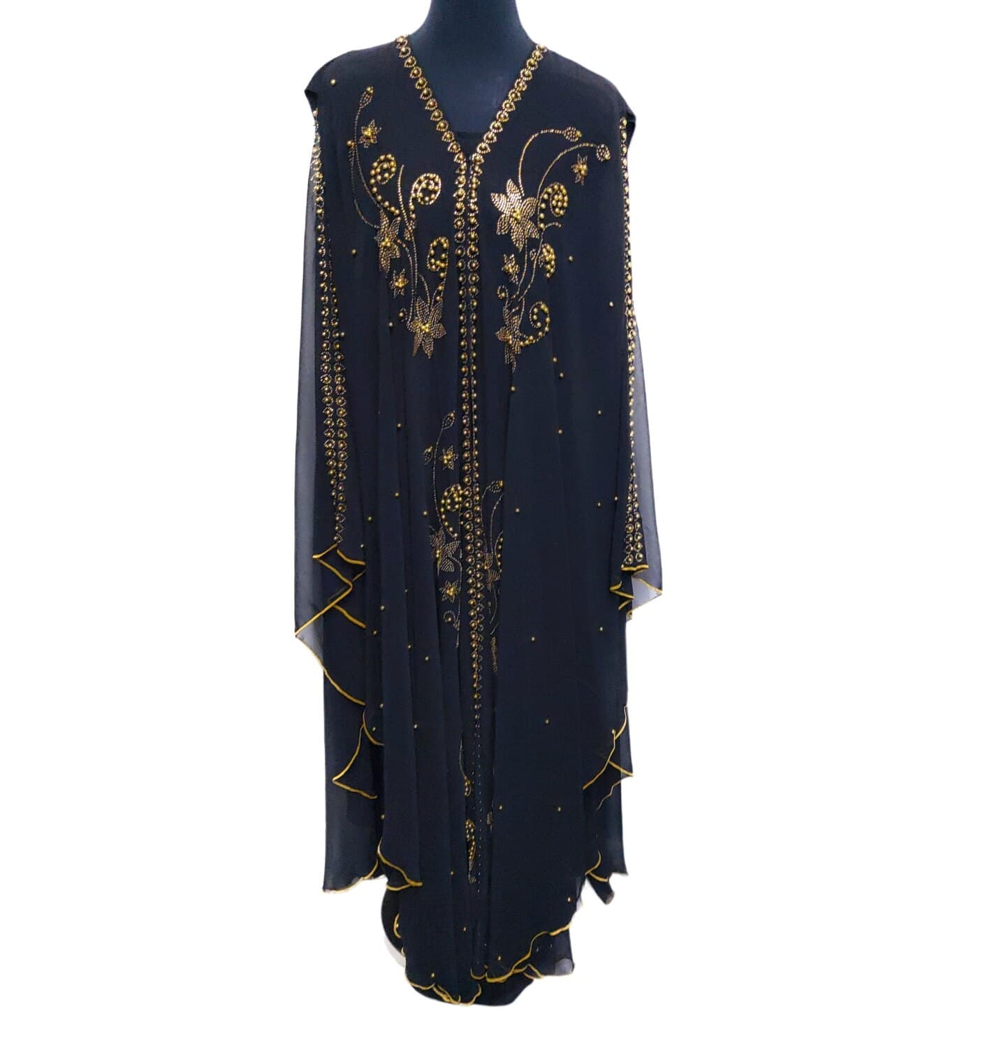 Classic Women Black Abaya Jilbab Farasha With Hood - image 4