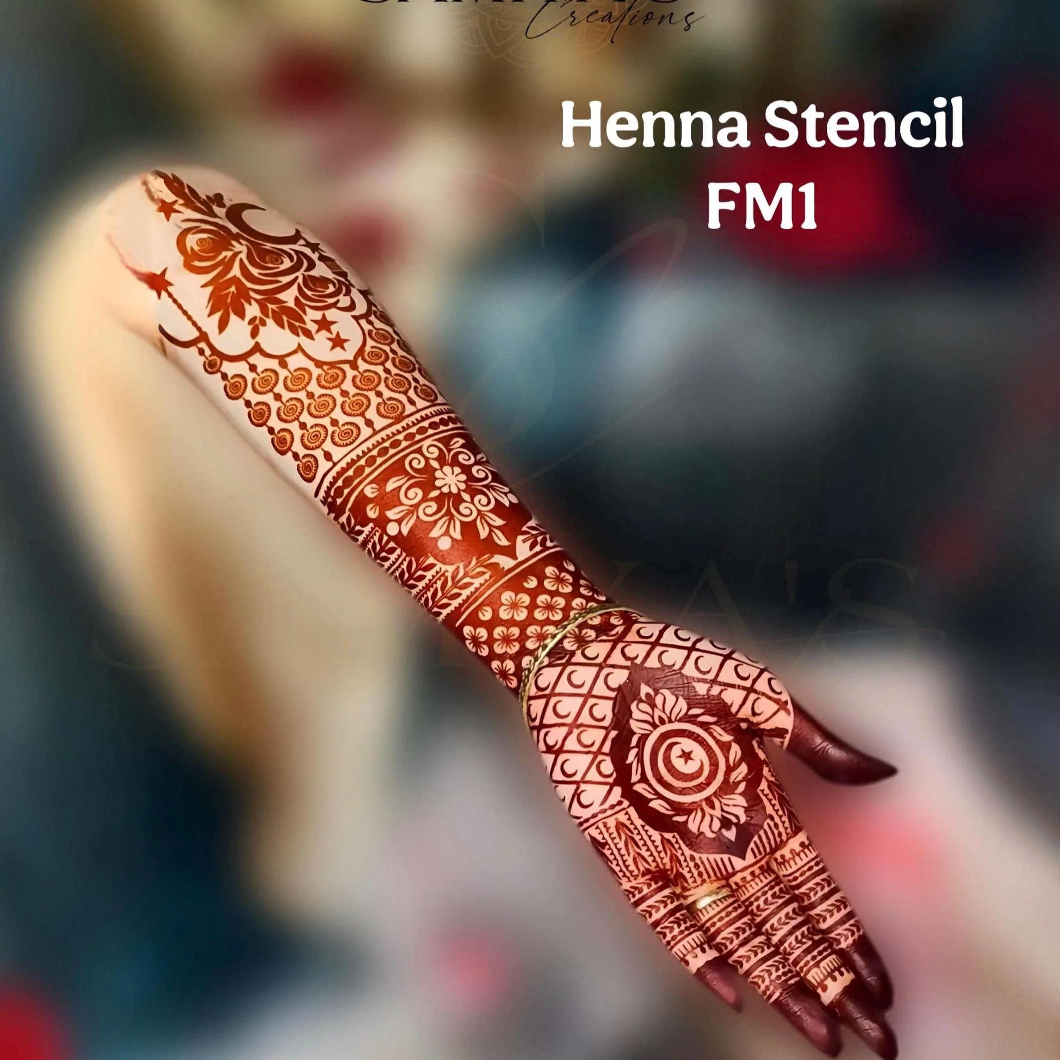 Crescent & Star Heritage Mehndi Henna Stencil