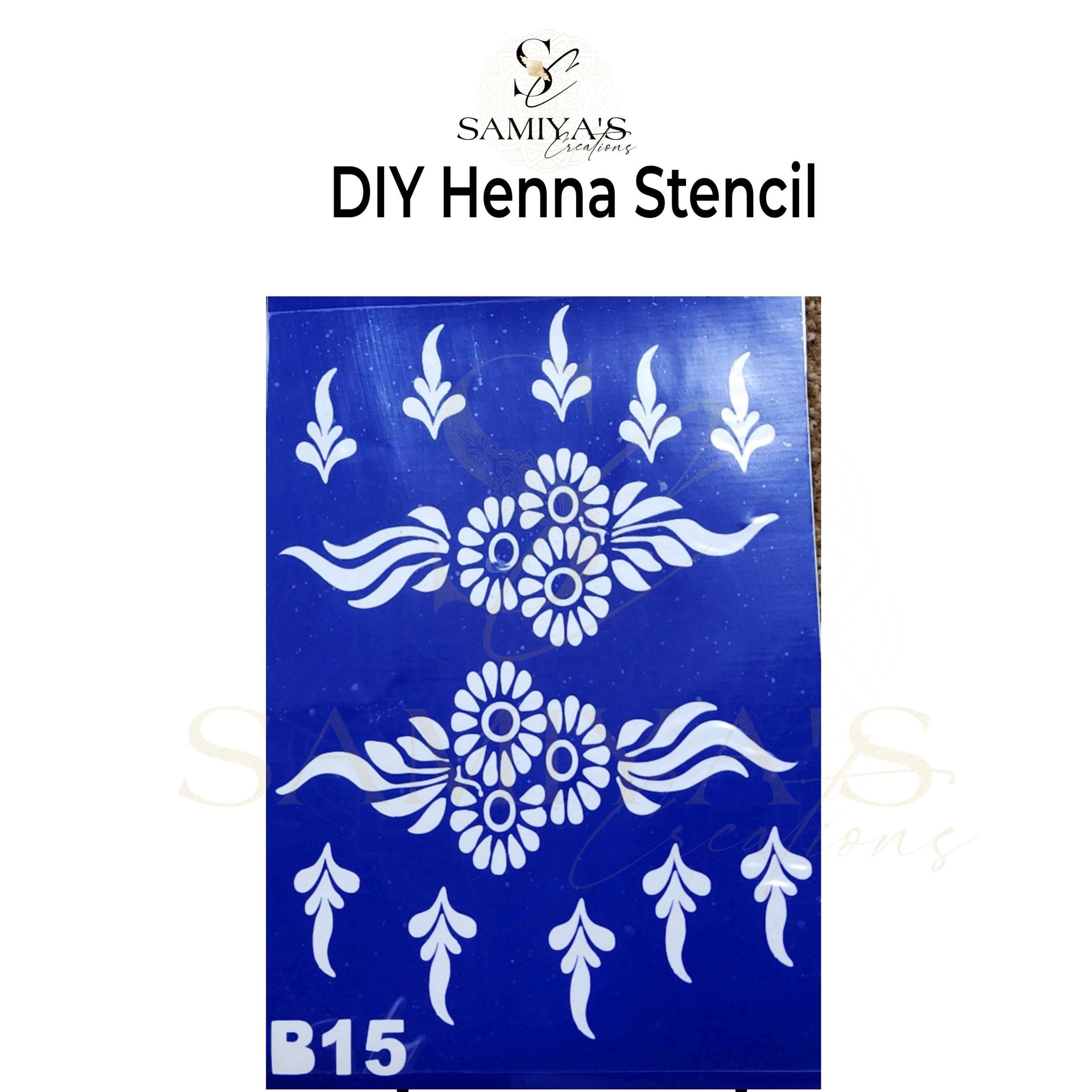 Flower Bail Henna Stencil for Kids