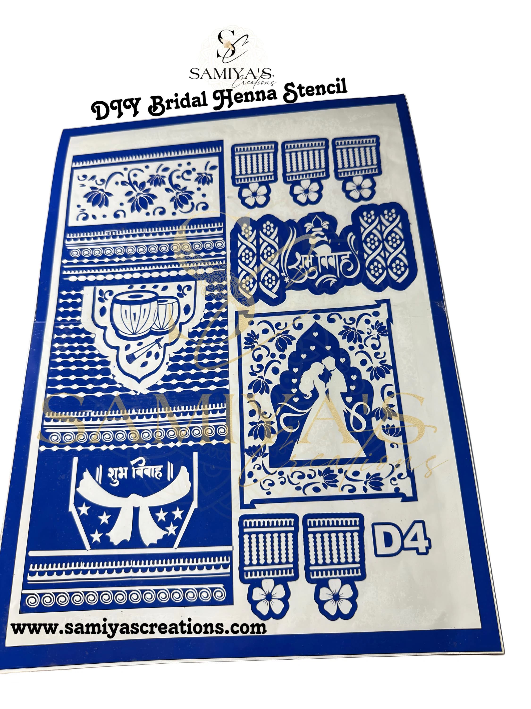 Bridal Henna Stencil: Subh Vivah Bride & Groom Mehndi Design - image 3