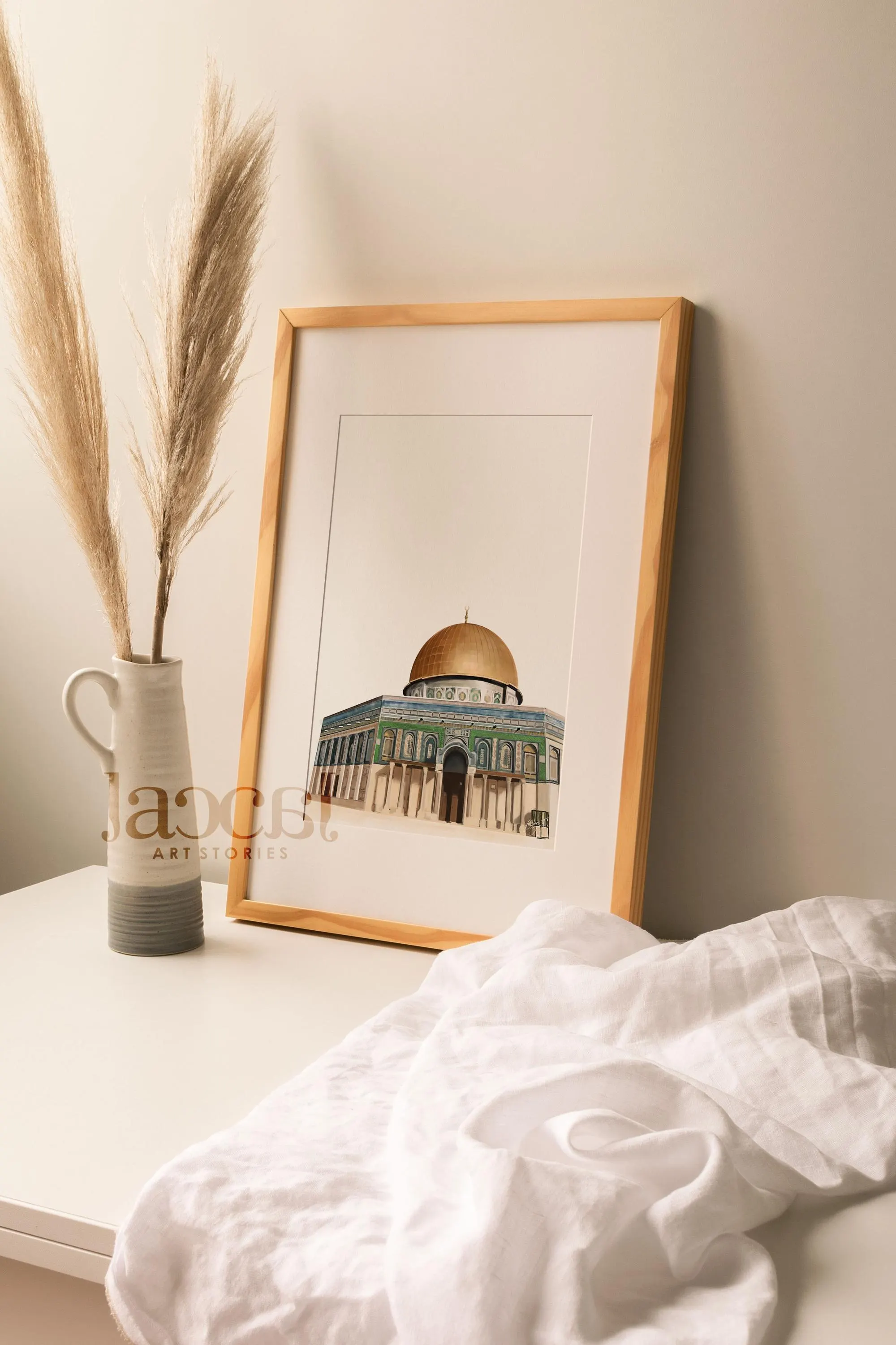 Dome of the Rock Qubbah As-Sakhra Digital Painting Print, Islamic Architecture Landmark Wall Art, Printable Home Decor - image 3