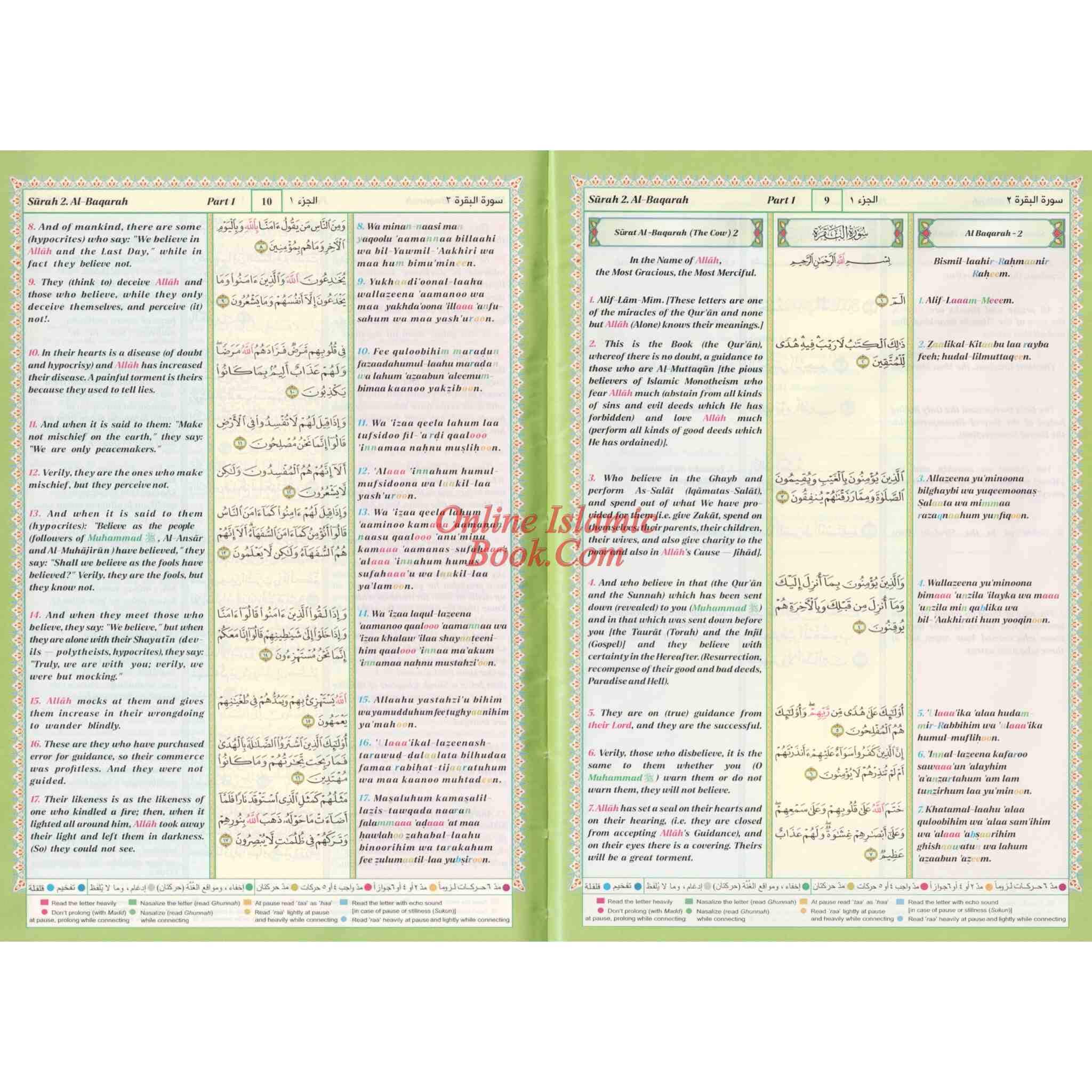 The Noble Quran: Transliteration in Roman Script with Arabic Text and English Rainbow Color (Medium Size) 8.0 x 5.5 x 1.3 inch - image 3