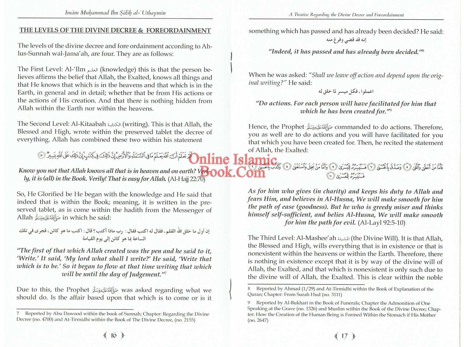 A Treatise Regarding the Divine Decree and Foreordainment By Shaykh Muhammad Al-Uthaymin - image 5