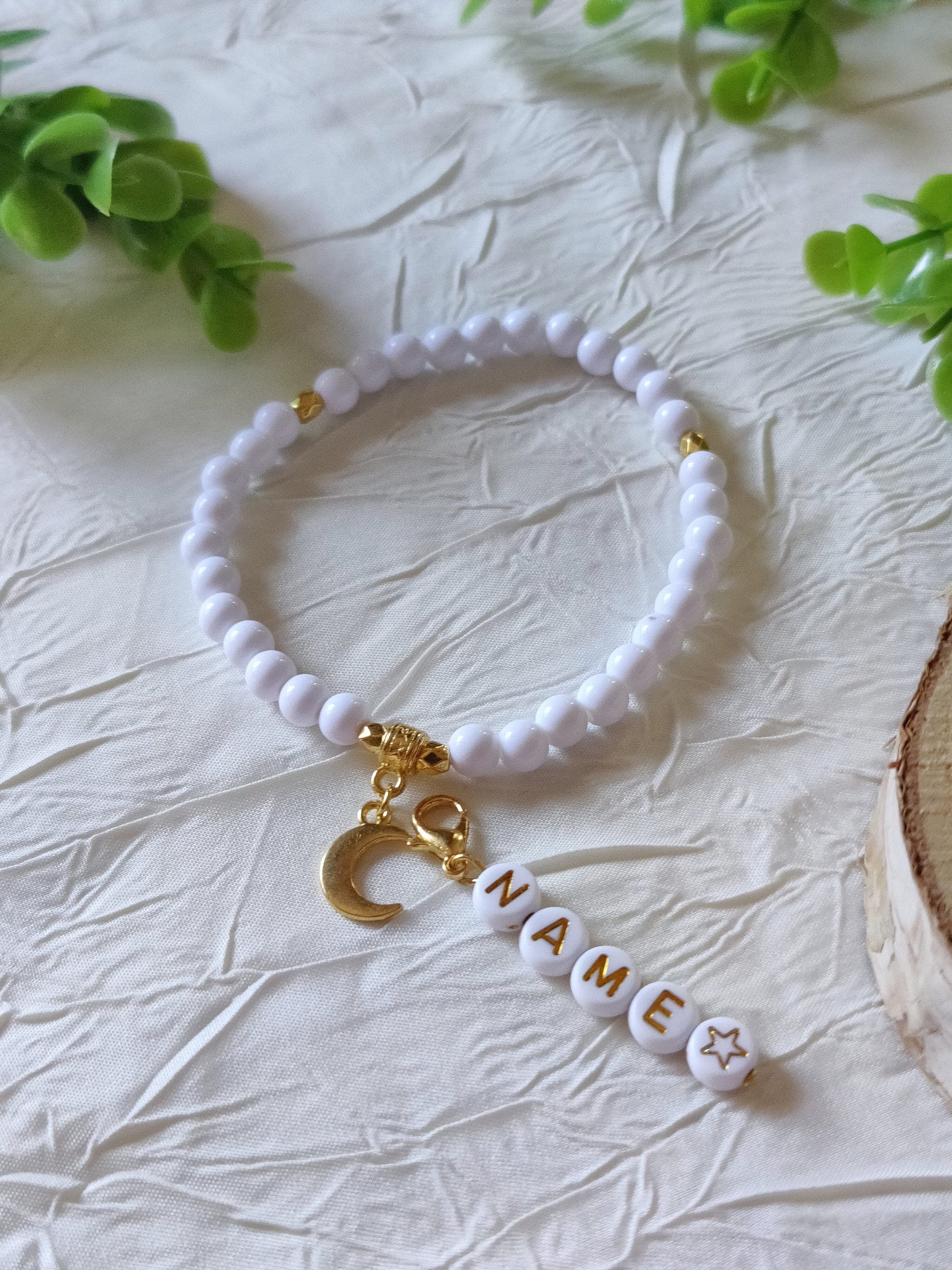 Bracelet Tasbih 33 perles personnalisable, tasbih femme - doré, argenté, 33 perles, perles de prière, cadeau eid ramadan, lune - image 3