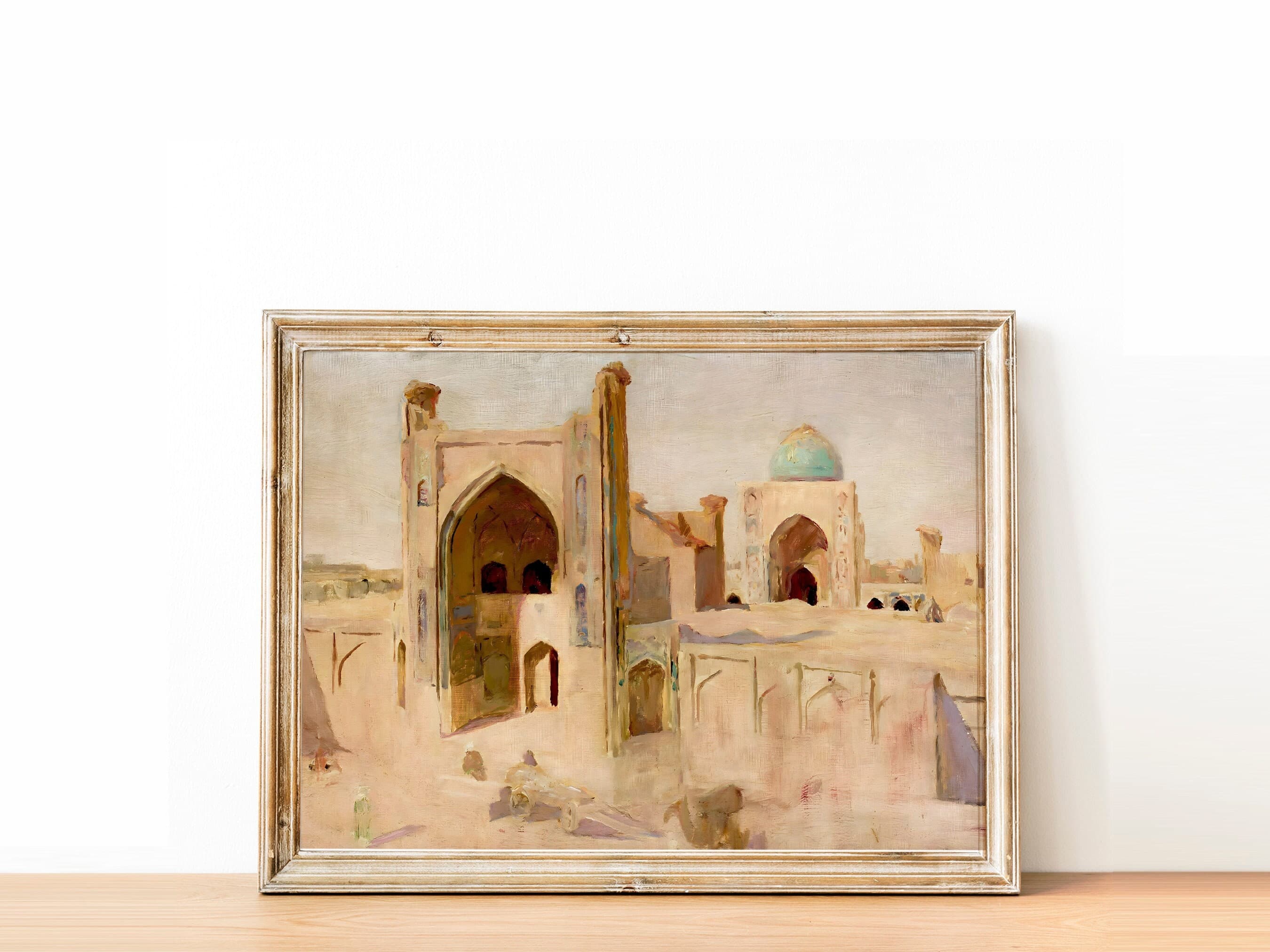 Vintage Mosque Wall Art Painting, Digital Print of mosque, Islamic Arab Architecture & Art Painting - Islamic Decor-Islamic Wall Art jpg - image 5
