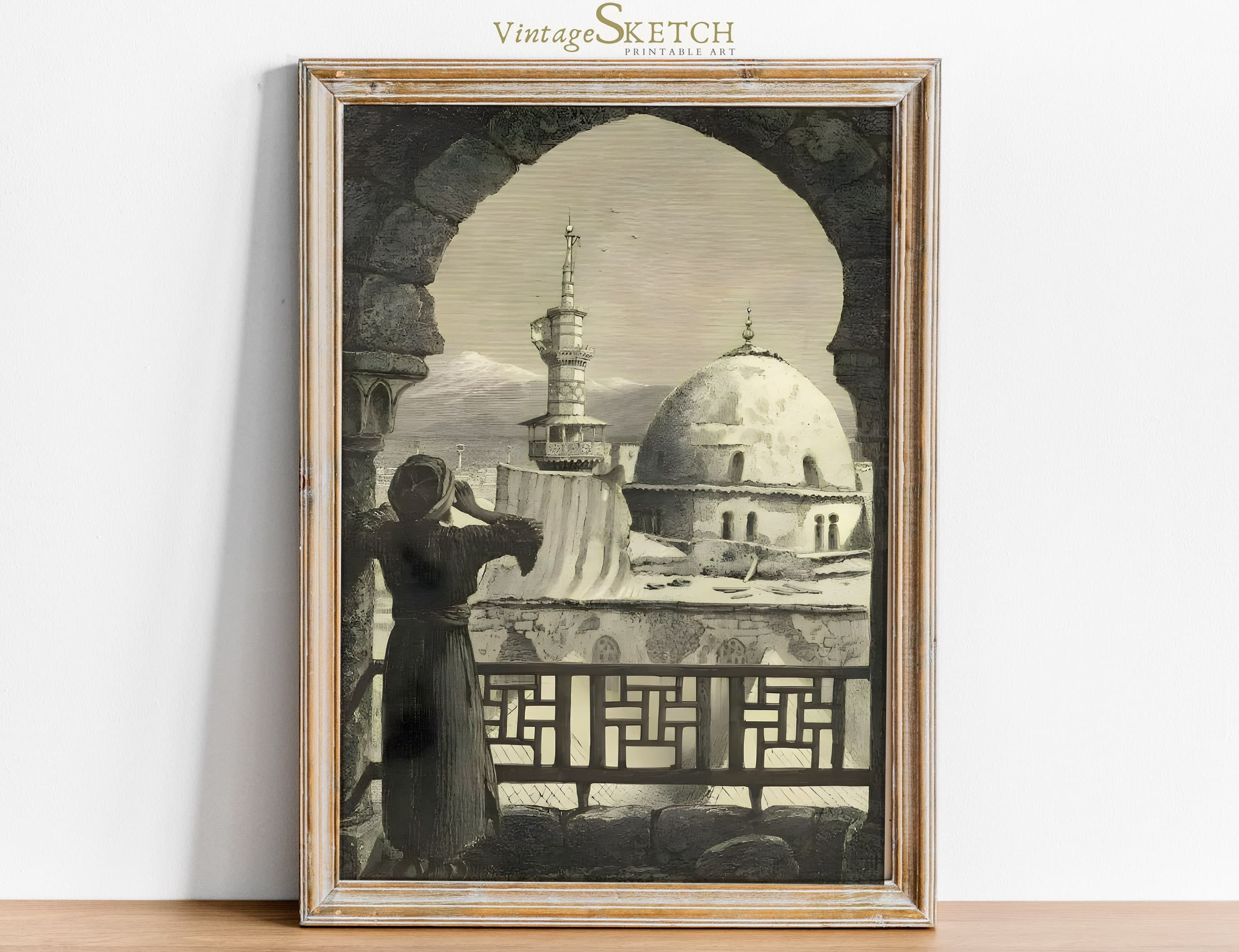 Printable Vintage Call to The Prayer Azaan Wall Art, Prayer Call, Islamic Gift, Muslim Wall Art,Islamic Poster-Islamic Home Decor-Mosque Art