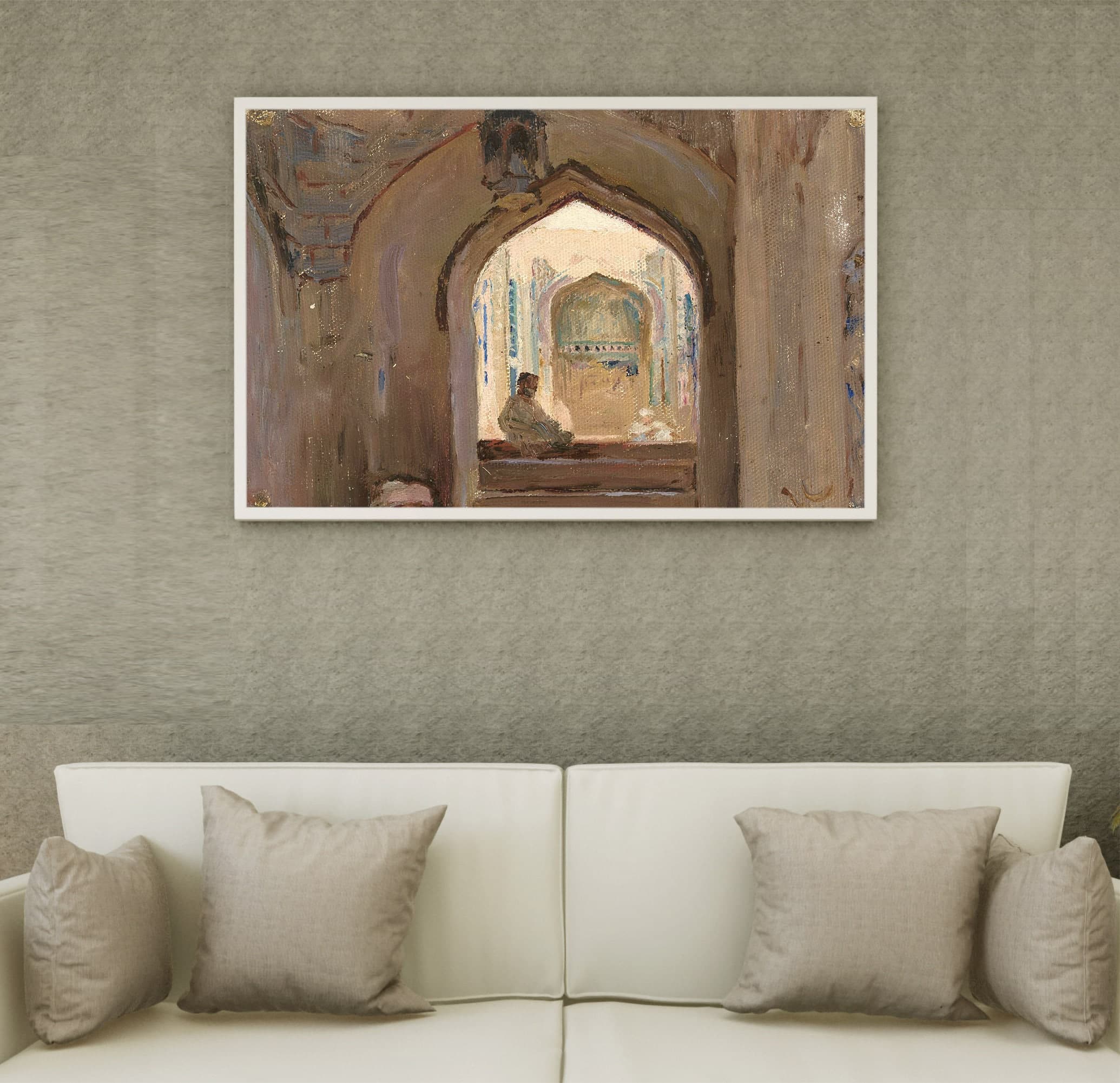 Vintage Mosque Wall Decor, Islamic Art, Muslim Architecture, Nikkah Gift, Mosque Painting, Islamic Home Decor, Digital Art, Arched Mosque - image 4