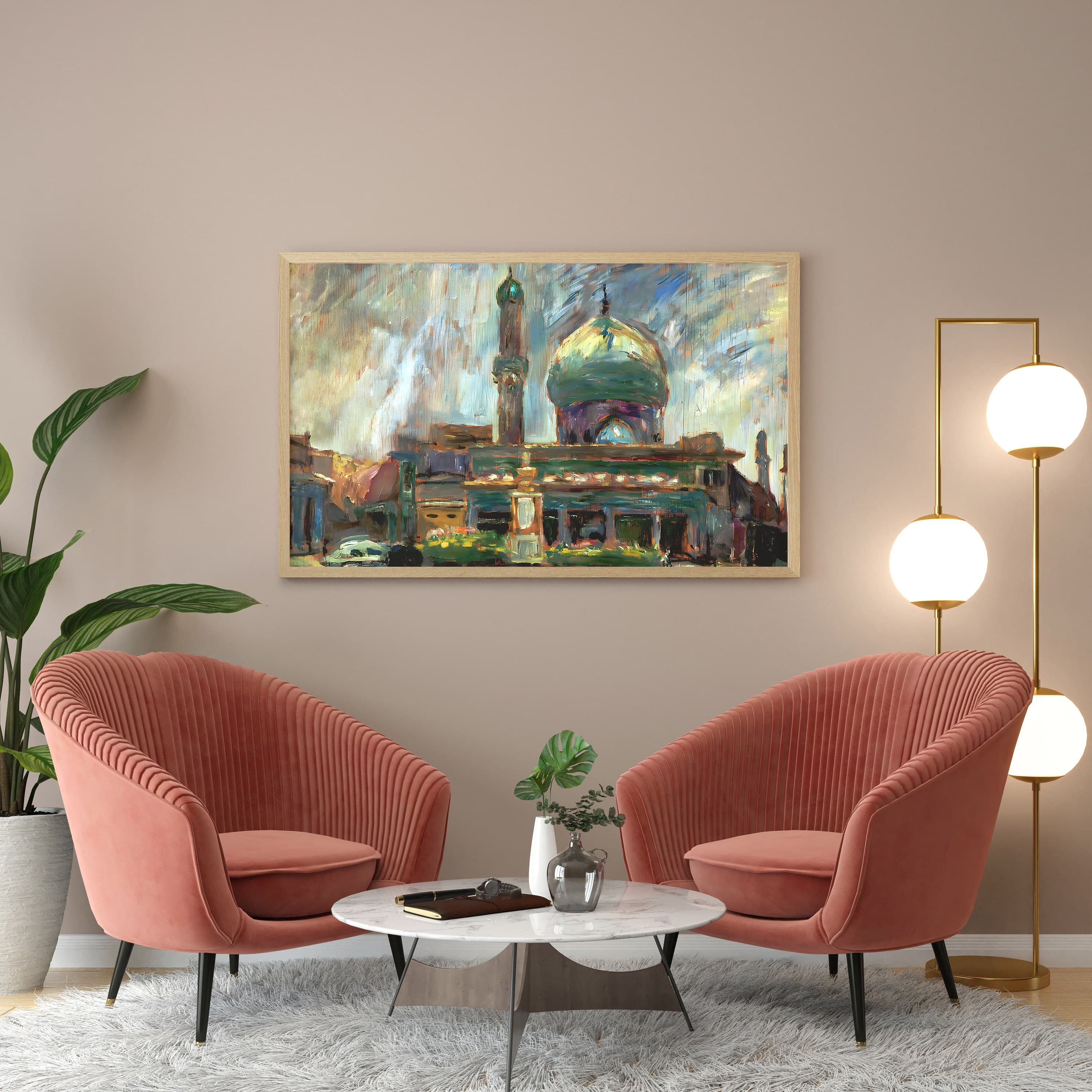 Printable Mosque Wall Art, Islamic oil Painting, Muslim Wedding Gifts, Muslim Wall Decor, Islamic Architecture Dome-Mosque Poster-Home Decor - image 3