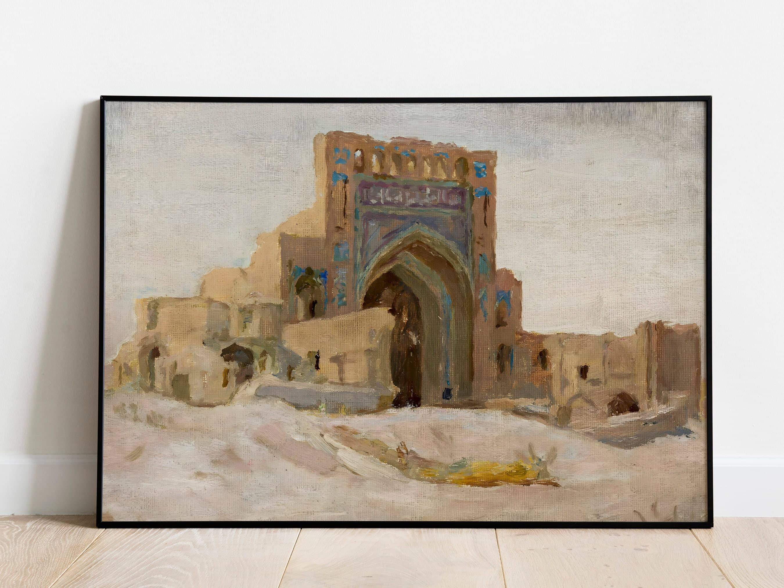 Printable Vintage Wall Decor, Digital Print, Mosque Painting, Muslim Wall Art, Abstract Islamic Art, Nikkah Gift, Islamic Architecture Art - image 3