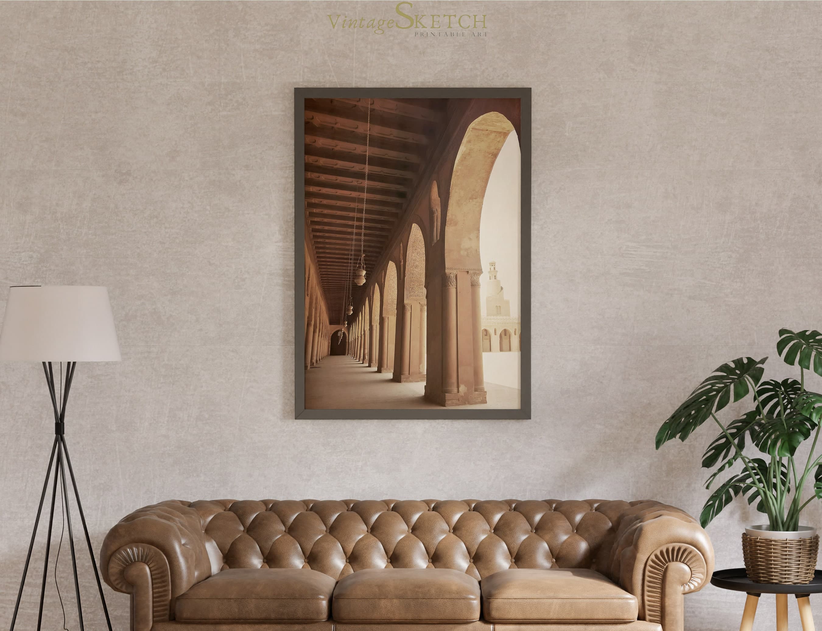 Vintage Cairo Mosque Wall Art, Islamic Decoration, Islamic Art, Wedding Gift Printable JPEG, Muslim Architecture-Islamic Art-Mosque Painting - image 5