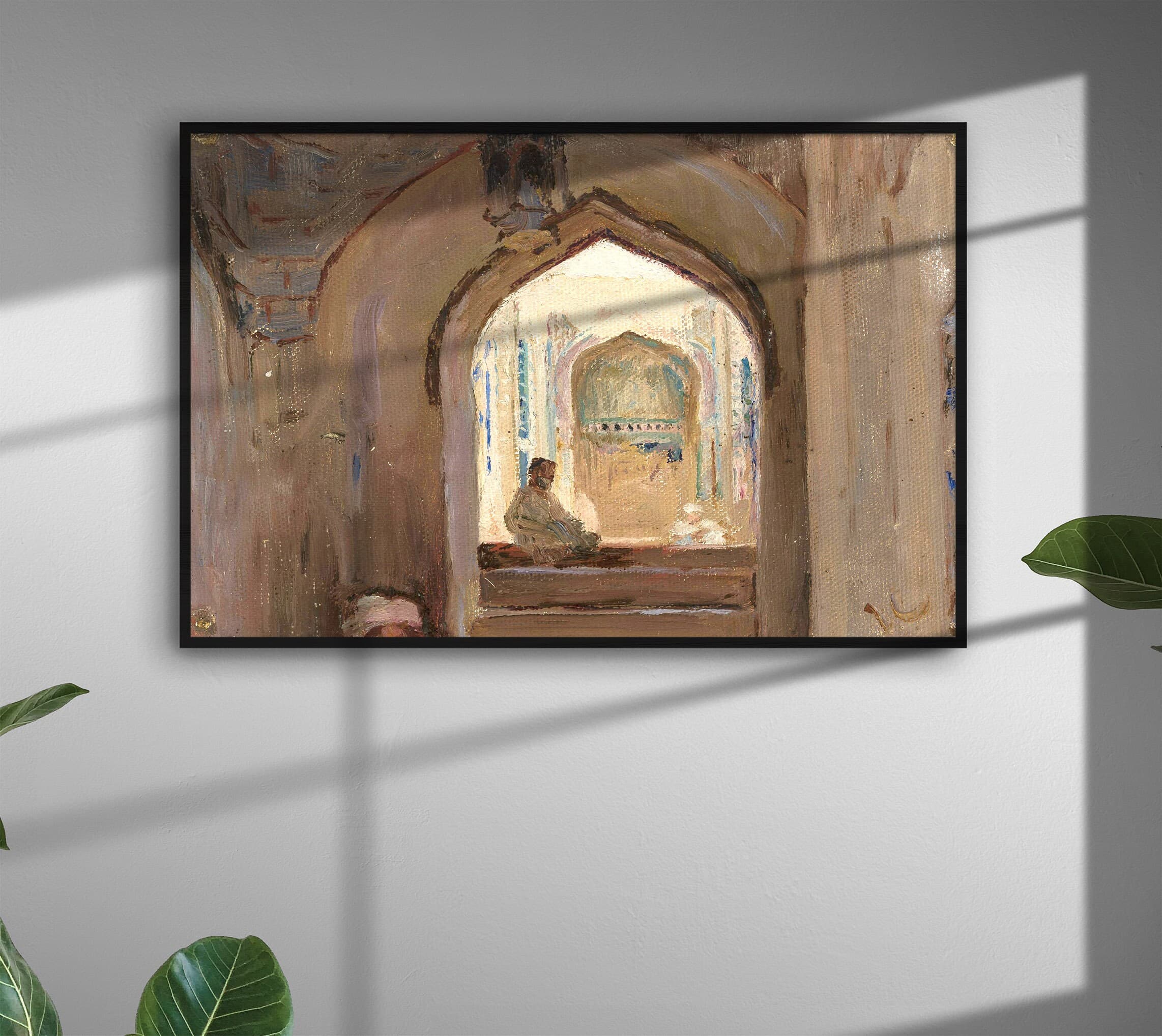 Vintage Mosque Wall Decor, Islamic Art, Muslim Architecture, Nikkah Gift, Mosque Painting, Islamic Home Decor, Digital Art, Arched Mosque - image 5