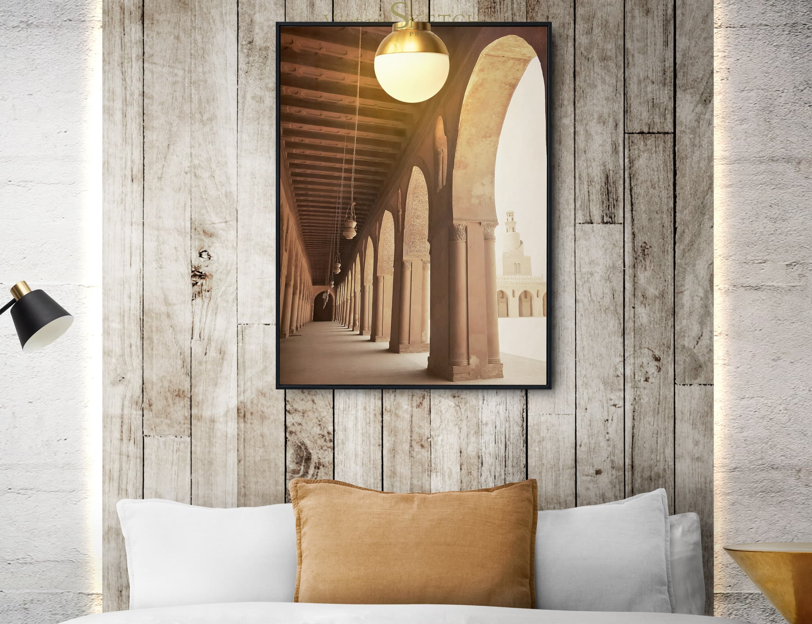 Vintage Cairo Mosque Wall Art, Islamic Decoration, Islamic Art, Wedding Gift Printable JPEG, Muslim Architecture-Islamic Art-Mosque Painting - image 3