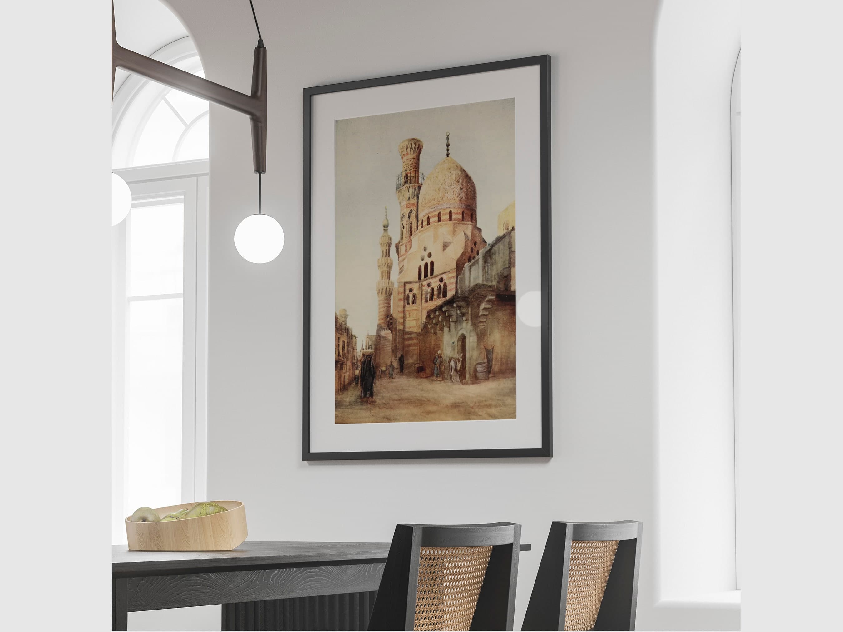 Vintage Cairo Mosque Wall Art Painting, Islamic Wedding Gift, Arab Architecture, Mosque wall art-Islamic Art, Islamic Decor, Mosque Painting - image 2