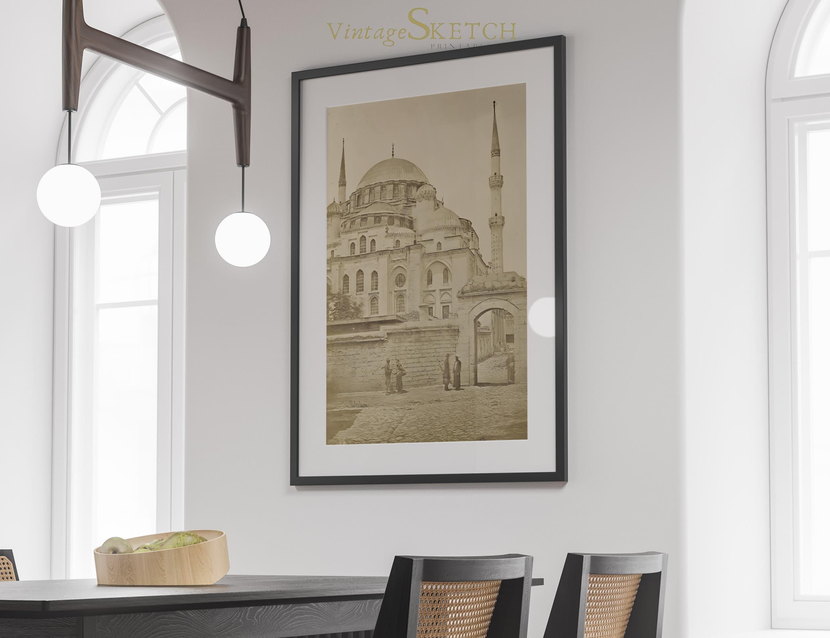 Printable Vintage Suleymaniye Mosque Wall Art, Istanbul Landscape, Islamic Home Decor, Muslim Architecture, Islamic Gift - Digital Download - image 4
