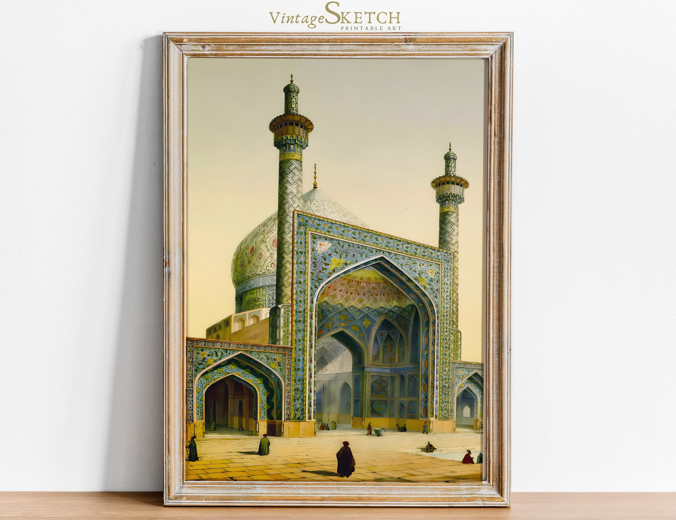Printable Mosque Wall Art, Islamic Art Painting, Muslim Wedding Gifts, Muslim Wall Decor, Islamic Architecture Door,Mosque Poster-Home Decor