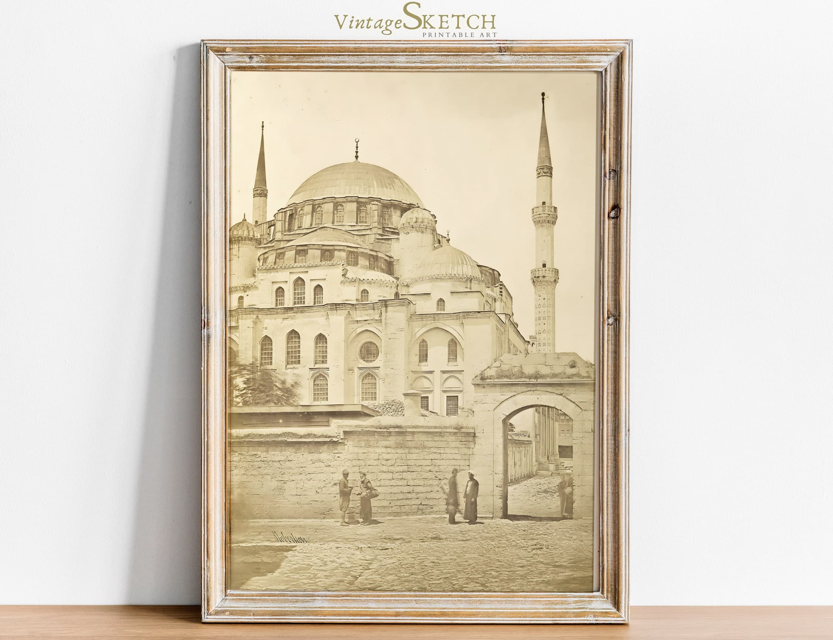 Printable Vintage Suleymaniye Mosque Wall Art, Istanbul Landscape, Islamic Home Decor, Muslim Architecture, Islamic Gift - Digital Download