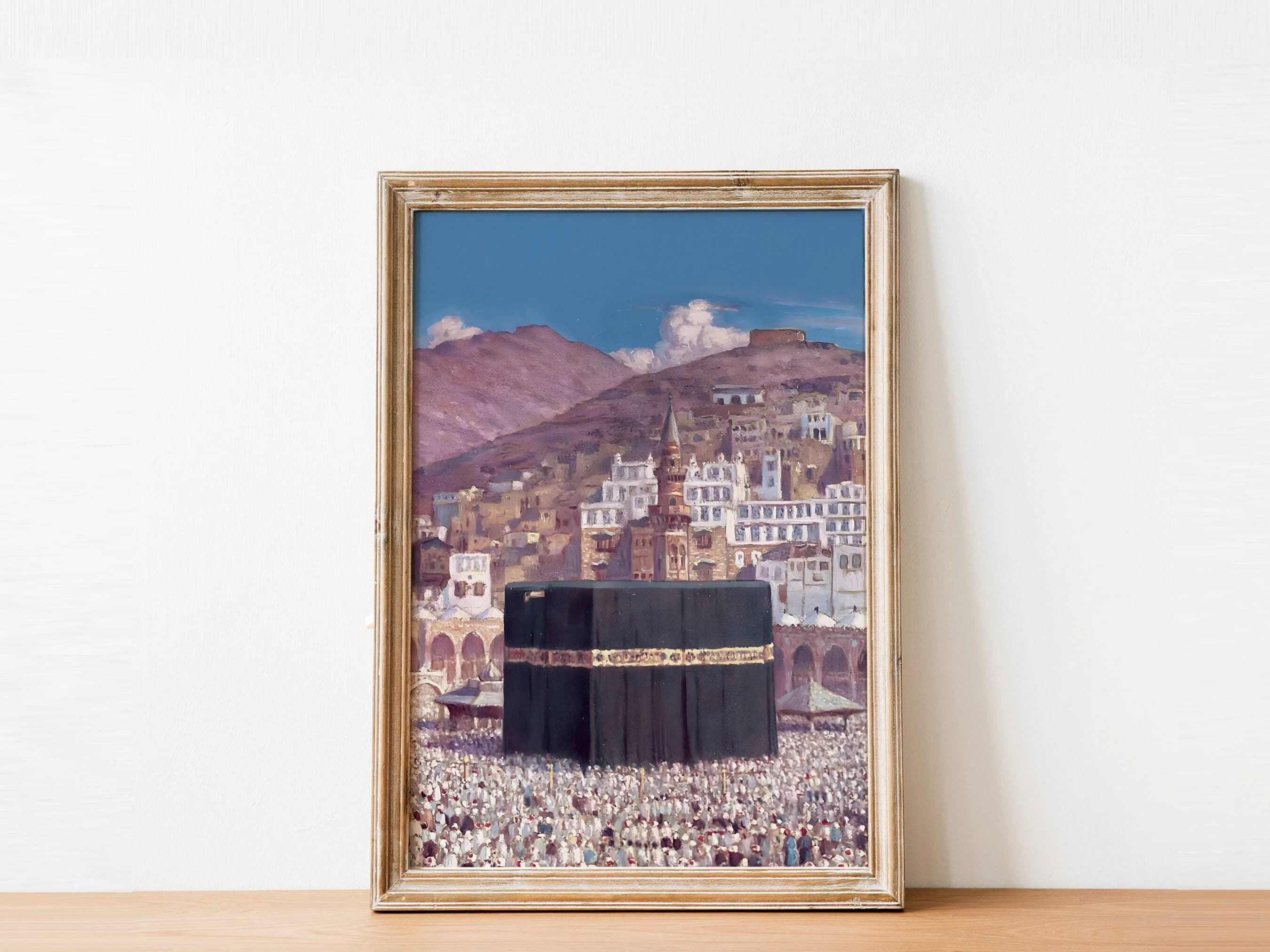 Printable Vintage Kaaba in Mekka Wall Art, Islamic wedding gift, Islamic Art Painting,islamic art ,Muslim Wall Art,Painting-Instant download - image 5