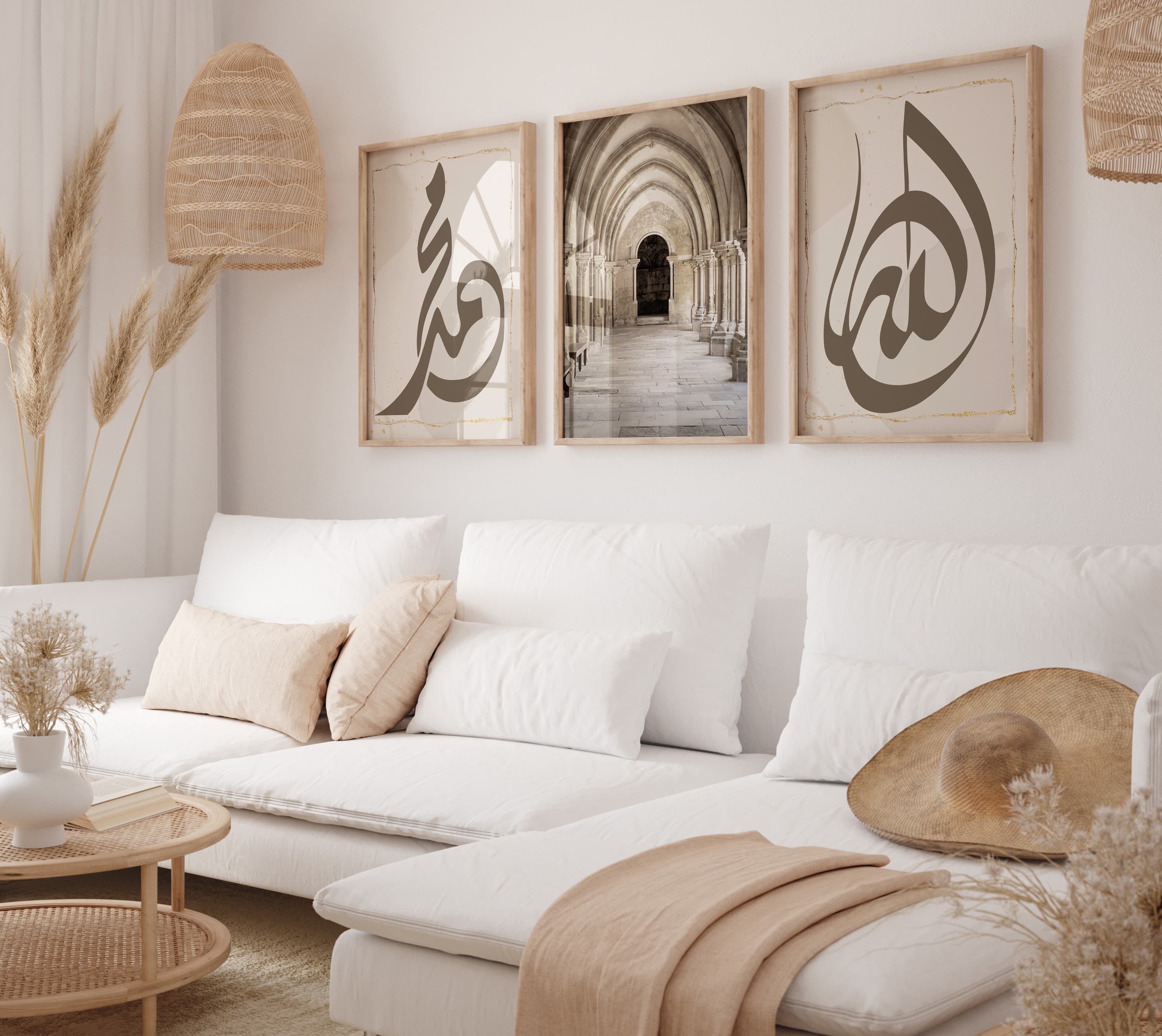 Set of 5 ALLAH-MUHAMMAD Islamic Wall Art: Modern Arabic Calligraphy for Muslim Home Decor - Mosque Digital Download of Islamic Wall Art - - image 5