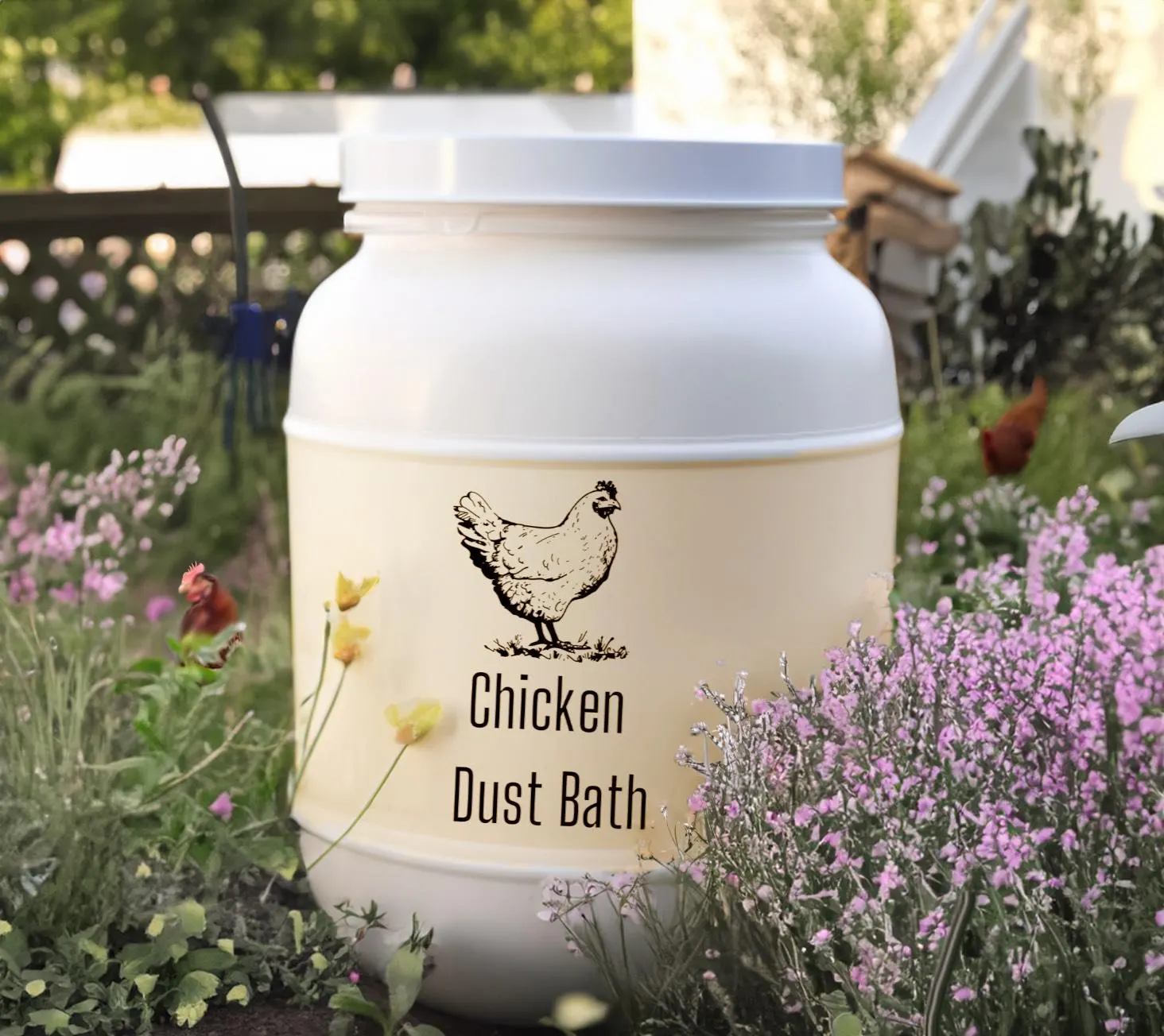Chicken Dust Bath, Happy Chickens