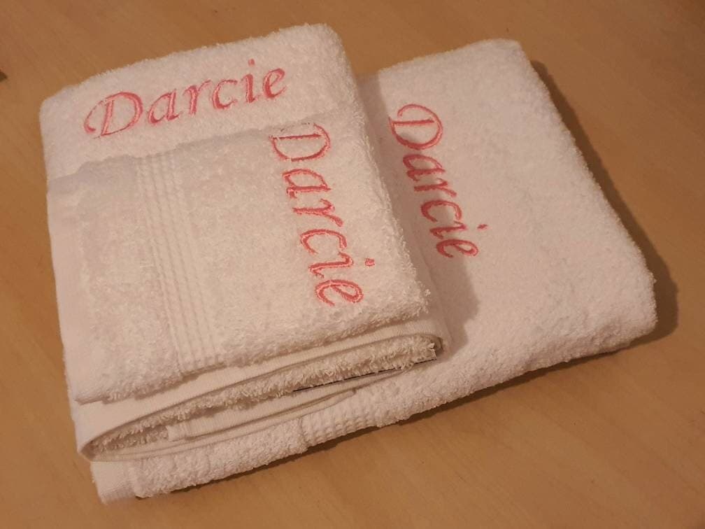 Luxury Personalised Towel Set – Bath, Hand and Face Towels in Multiple Colours | Custom Gift for Couples, Newborn, White - image 4