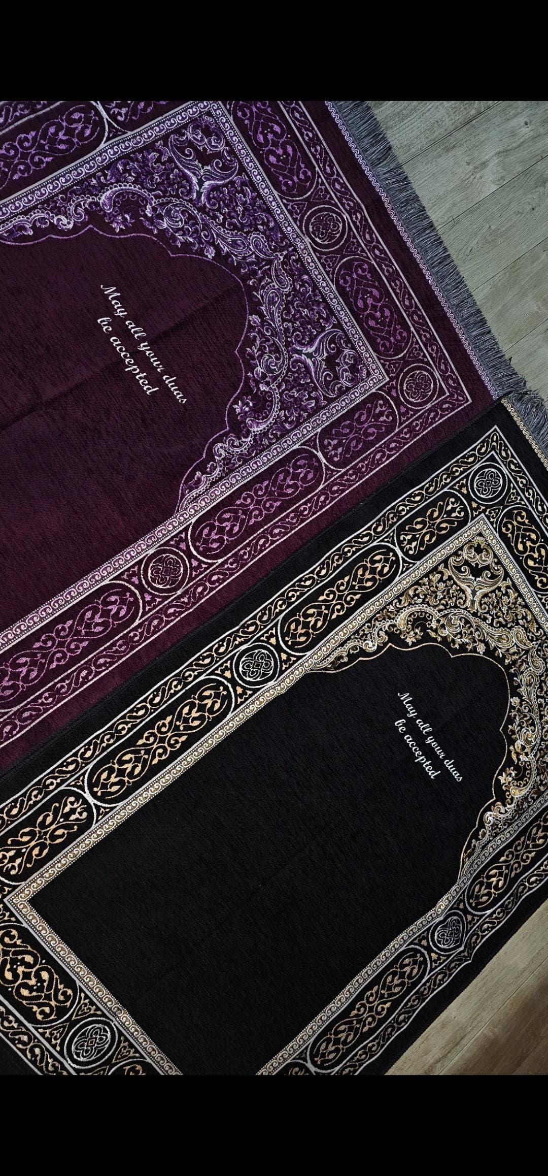 Personalized Embroidered Prayer Mat: Chenille Islamic Sajada Rug, Adult Size - image 3