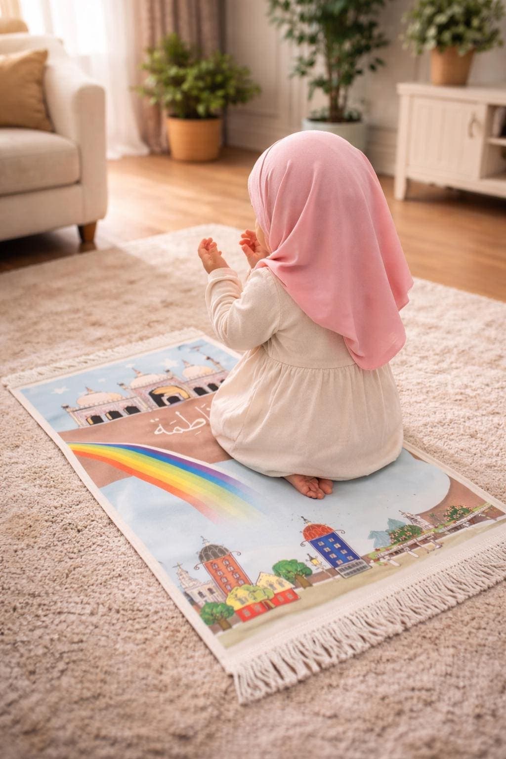 Personalised Kids Prayer Mat – Baby & Toddler Salah Rug | Soft Sajada for Children | Ramadan Gift | Eid Gift | Islamic Muslim Gift