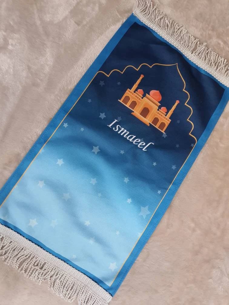 Personalised Kids Prayer Mat – Baby & Toddler Salah Rug | Soft Sajada for Children | Eid Gift | Ramadan Gift | Islamic Muslim Mat - image 2