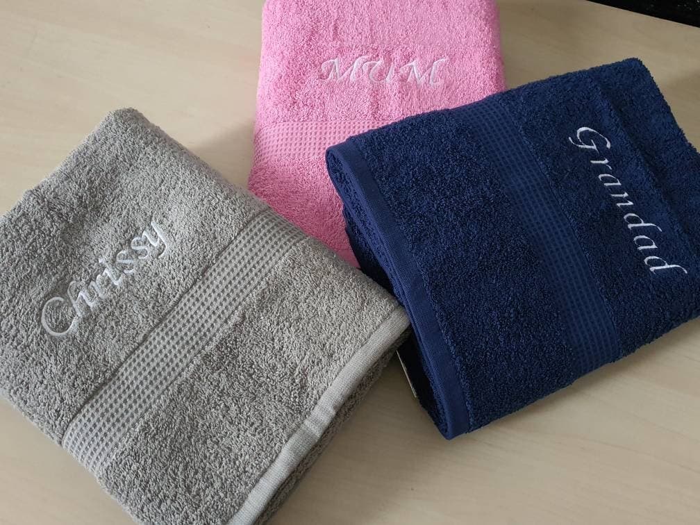 Personalised Towels– Bath, Hand and Face Towels| Custom Gift for Couples, Newborn, Mum, Dad Birthday New Home Wedding Towels His Hers mr mrs - image 4