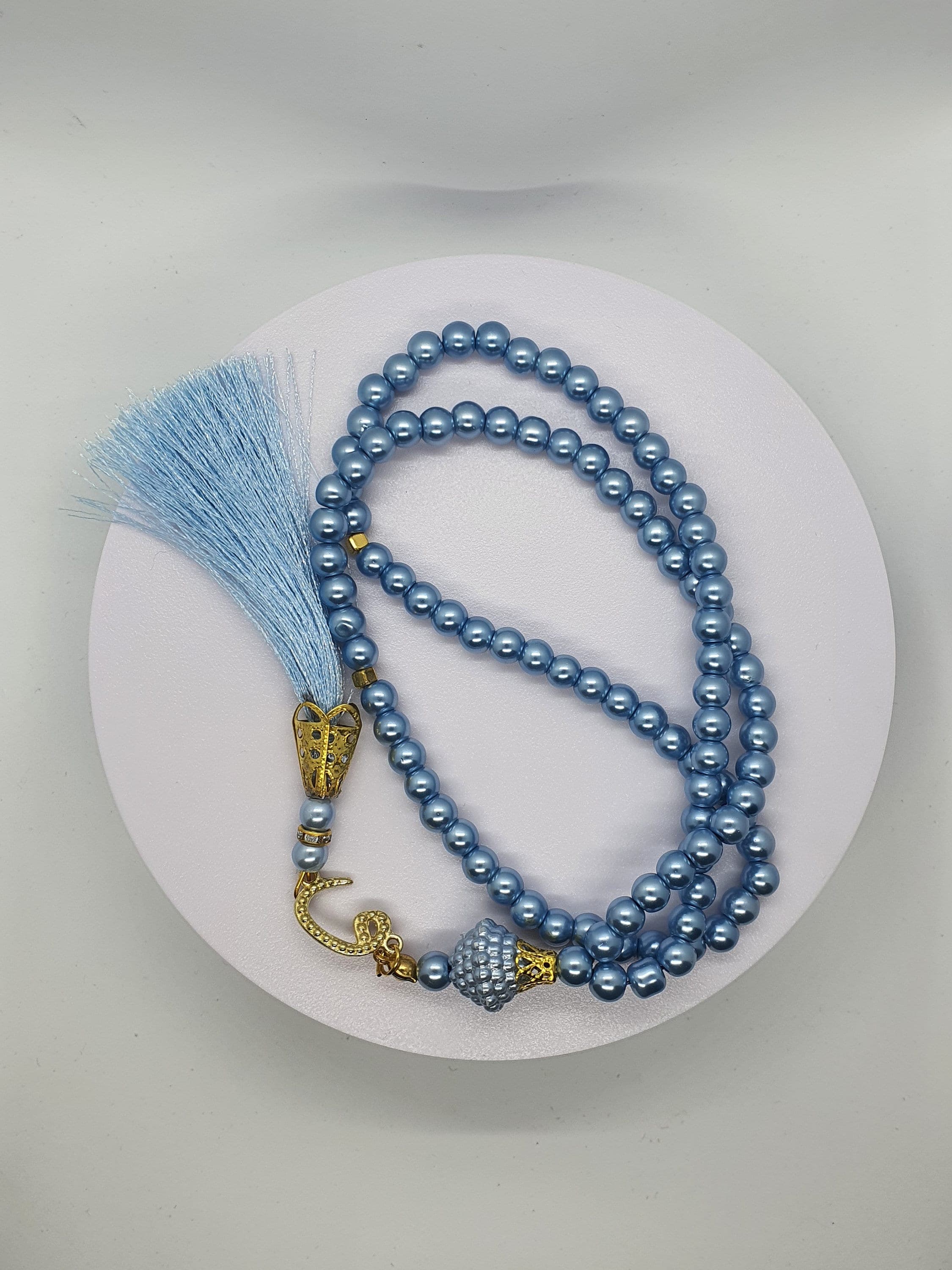 Vav Pearl Misbaha Tasbih Set – Handmade Prayer Beads, Dhikr Beads, Islamic Gift, Ramadan Gift, Ameen Favor, Muslim Gift - image 3