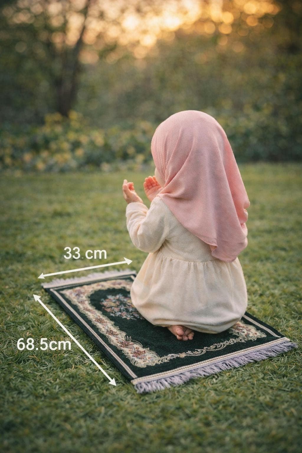Luxury Personalised Baby and Toddler Prayer Mat – Elegant Islamic Gift with Name | Soft Salah Rug | Eid Present | Ramadan Gift for Children - image 5