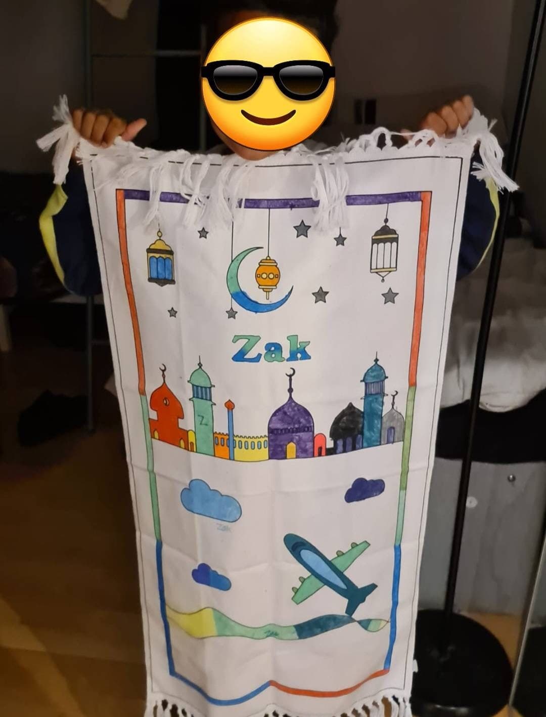 Ramadan Kids Islamic Prayer Coloring Mat, Personalized Eid Kids Activity Islamic Gift Prayer Mat Rug - image 5