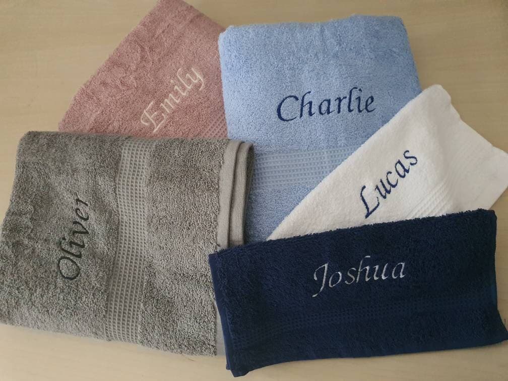 Personalised Towels– Bath, Hand and Face Towels| Custom Gift for Couples, Newborn, Mum, Dad Birthday New Home Wedding Towels His Hers mr mrs - image 5