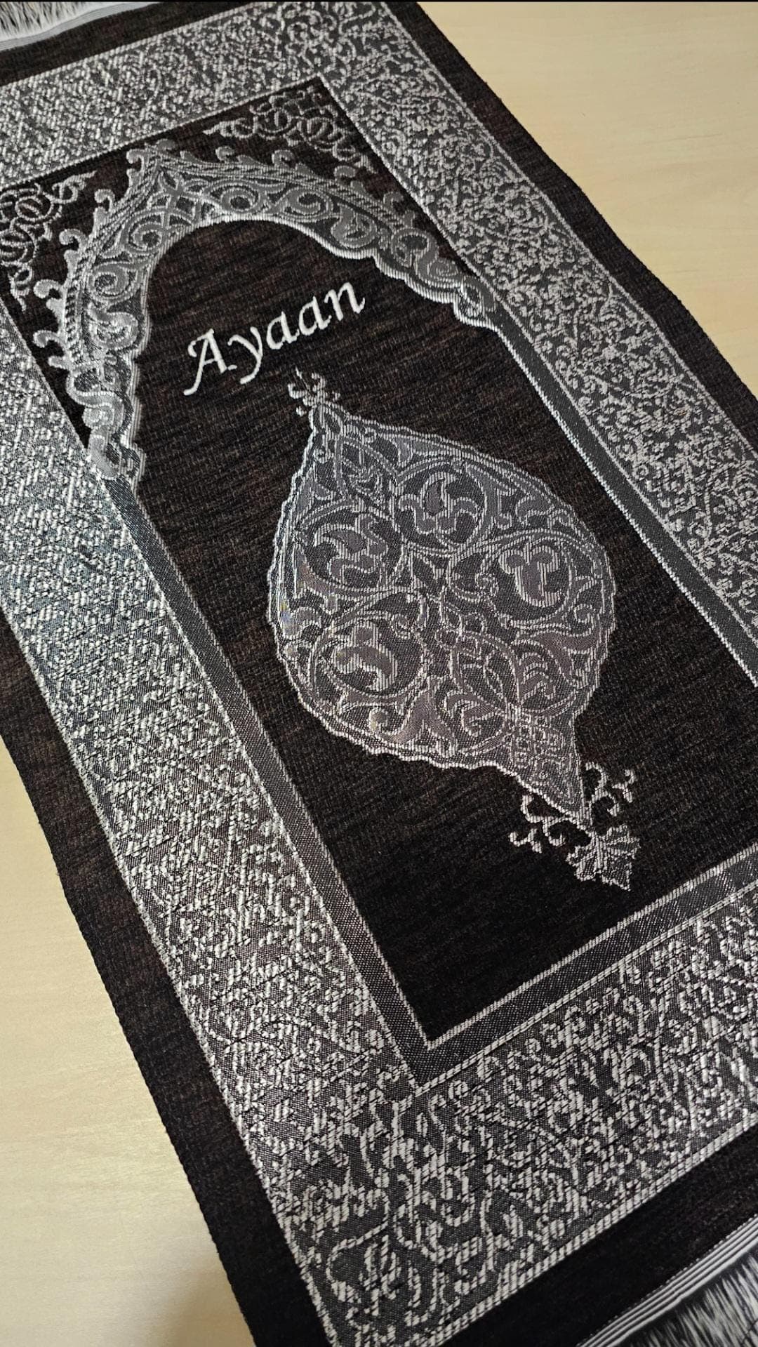 SALE Personalised Baby Toddler Prayer Mat| Soft Turkish Cotton Chenille Mini Rug, Islamic Gift CLEARENCE with any name | Ramadan Eid gift - image 3