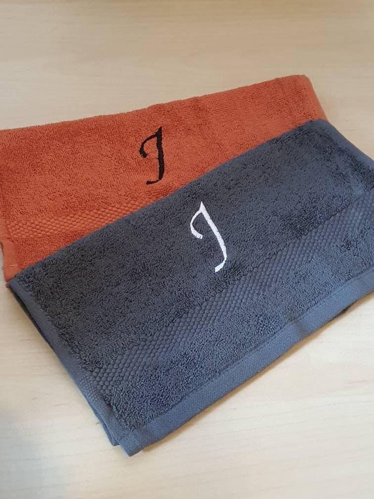 Initial Personalised Face Towel | Embroidered Flannel | Egyptian Cotton | Custom Gift for Gym Skincare Beauty Baby Makeup Birthday gift idea