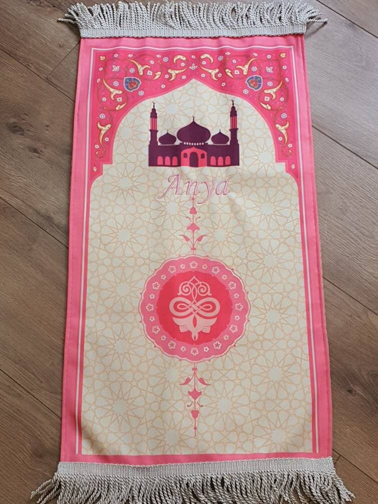 Personalised Kids Mini Prayer Mat for Babies and Toddlers | Salah Sajada Prayer Rug | Eid Ramadan Islamic Muslim Childrens Gift | Mosaic - image 5
