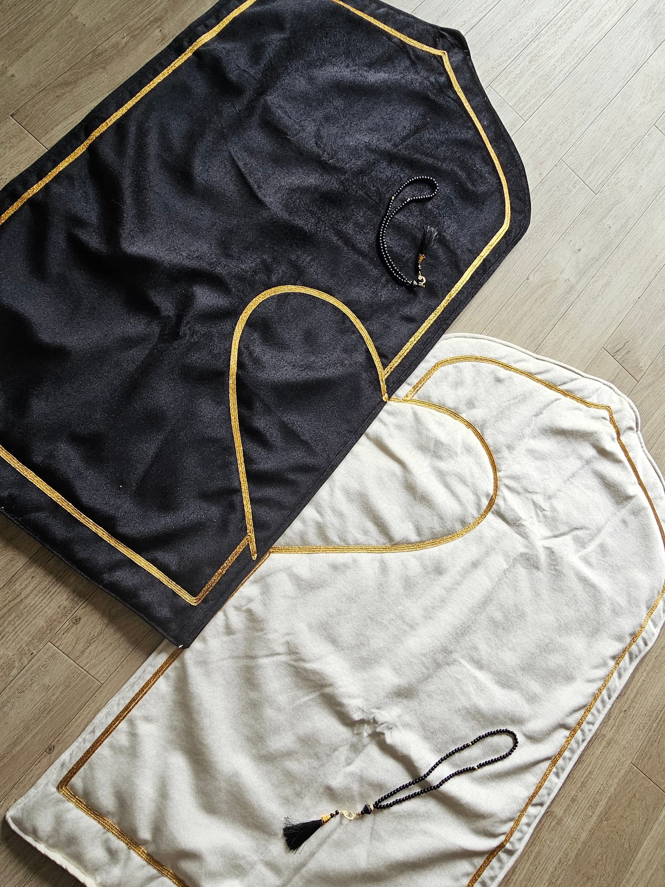 Personalised Salah Mat | Janamaz Islamic Prayer Rug | Couples Padded Prayer Mat Gift Set of 2,  Wedding Nikkah Walima Eid gift - image 5