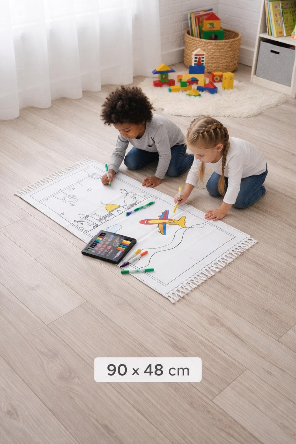 Ramadan Kids Islamic Prayer Coloring Mat, Personalized Eid Kids Activity Islamic Gift Prayer Mat Rug - image 3