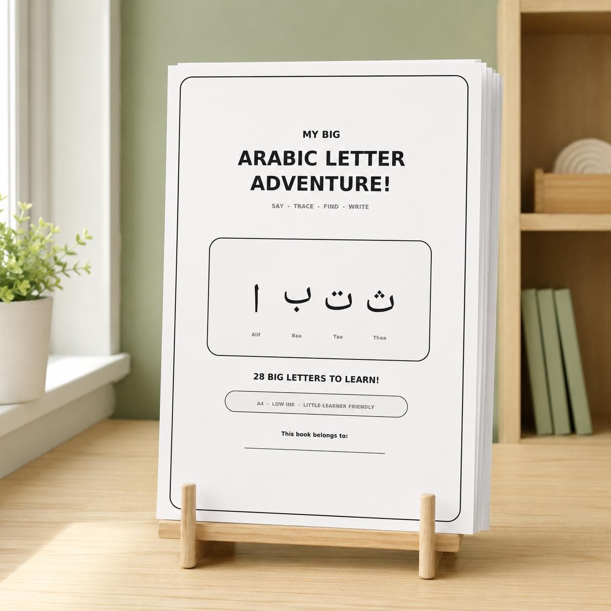 Arabic Alphabet Tracing Workbook for Kids | Printable Arabic Letters Activity Book | Islamic Learning PDF - image 3