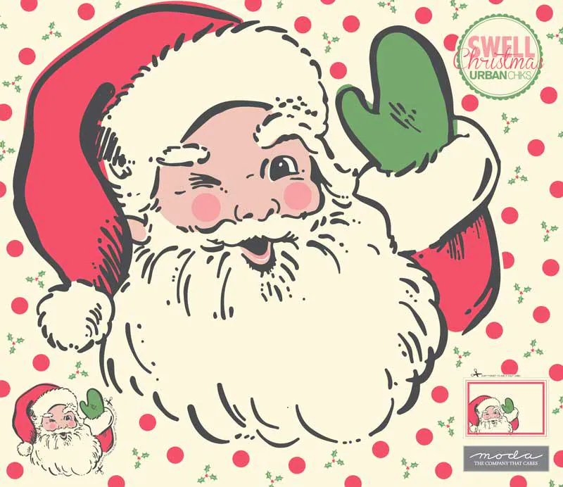 Swell Christmas by Urban Chiks for Moda Fabrics, Rare OOP Item 31120P Digital Panel