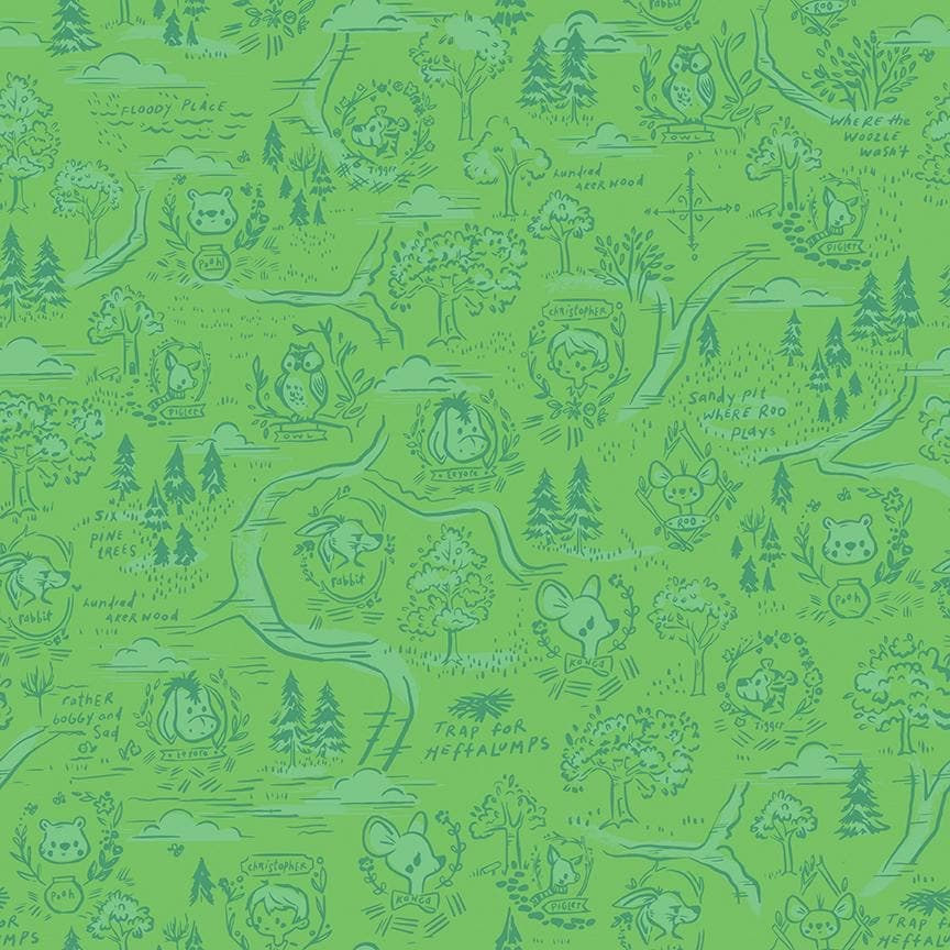 100 Aker Woods by Jill Howarth for Riley Blake Designs C15171 Green (R.Blake)(D-3)