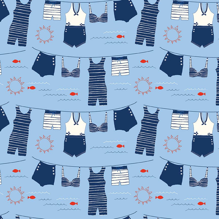 Red White & Bang by Sandy Gervais for Riley Blake Designs C11520 Blue
